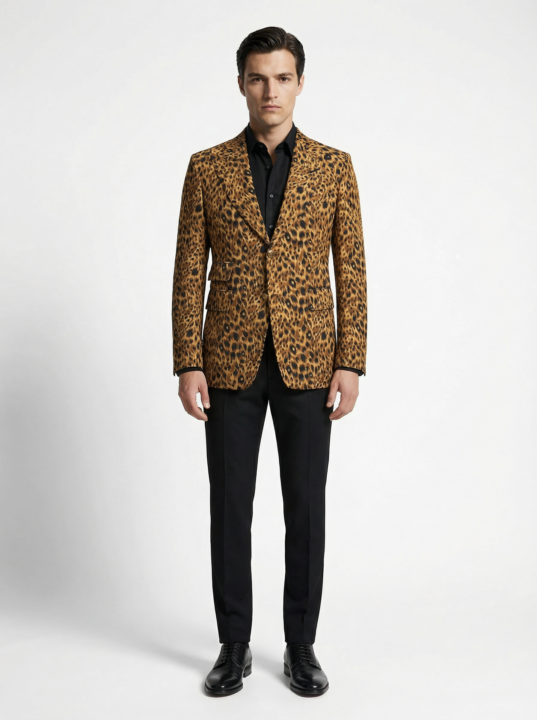 WP Couture Wool & Silk Tiger Print Jacket Ensemble-thumbmail-3