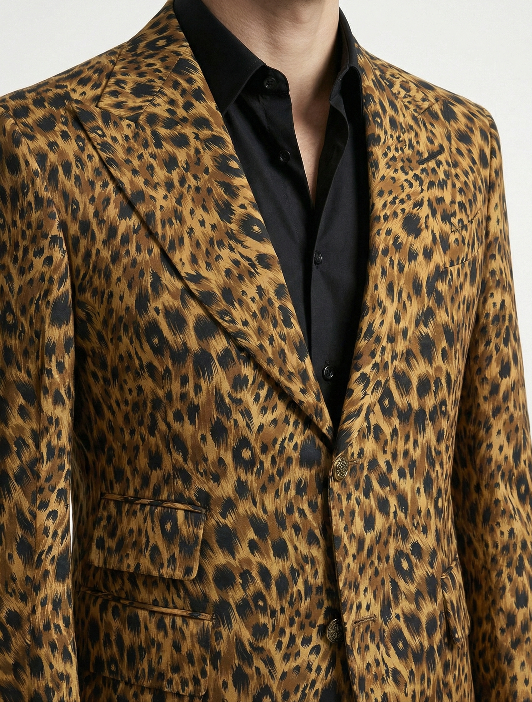WP Couture Wool & Silk Tiger Print Jacket Ensemble