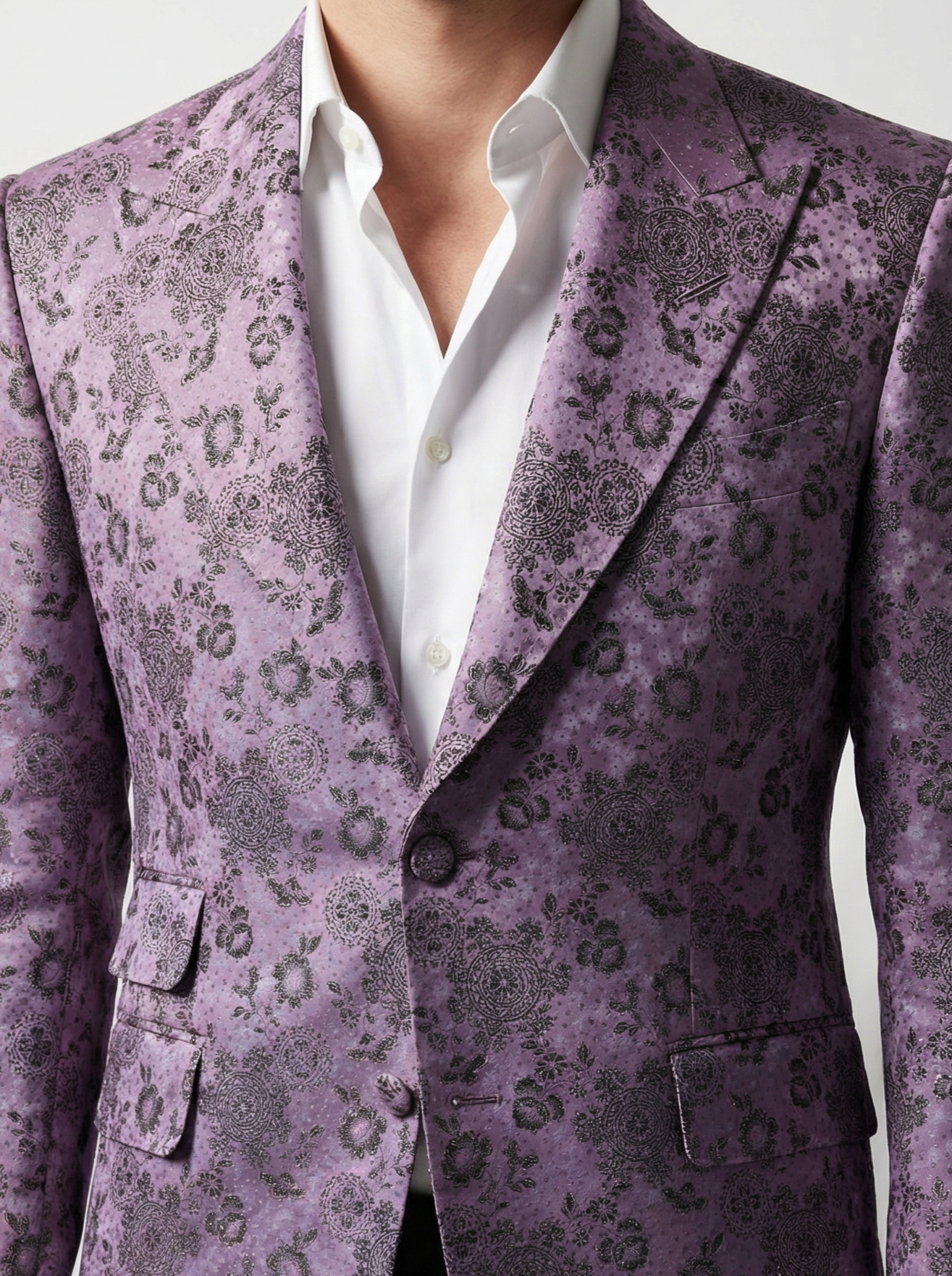 WP Embossed Silk Jacket Ensemble Tea Pink