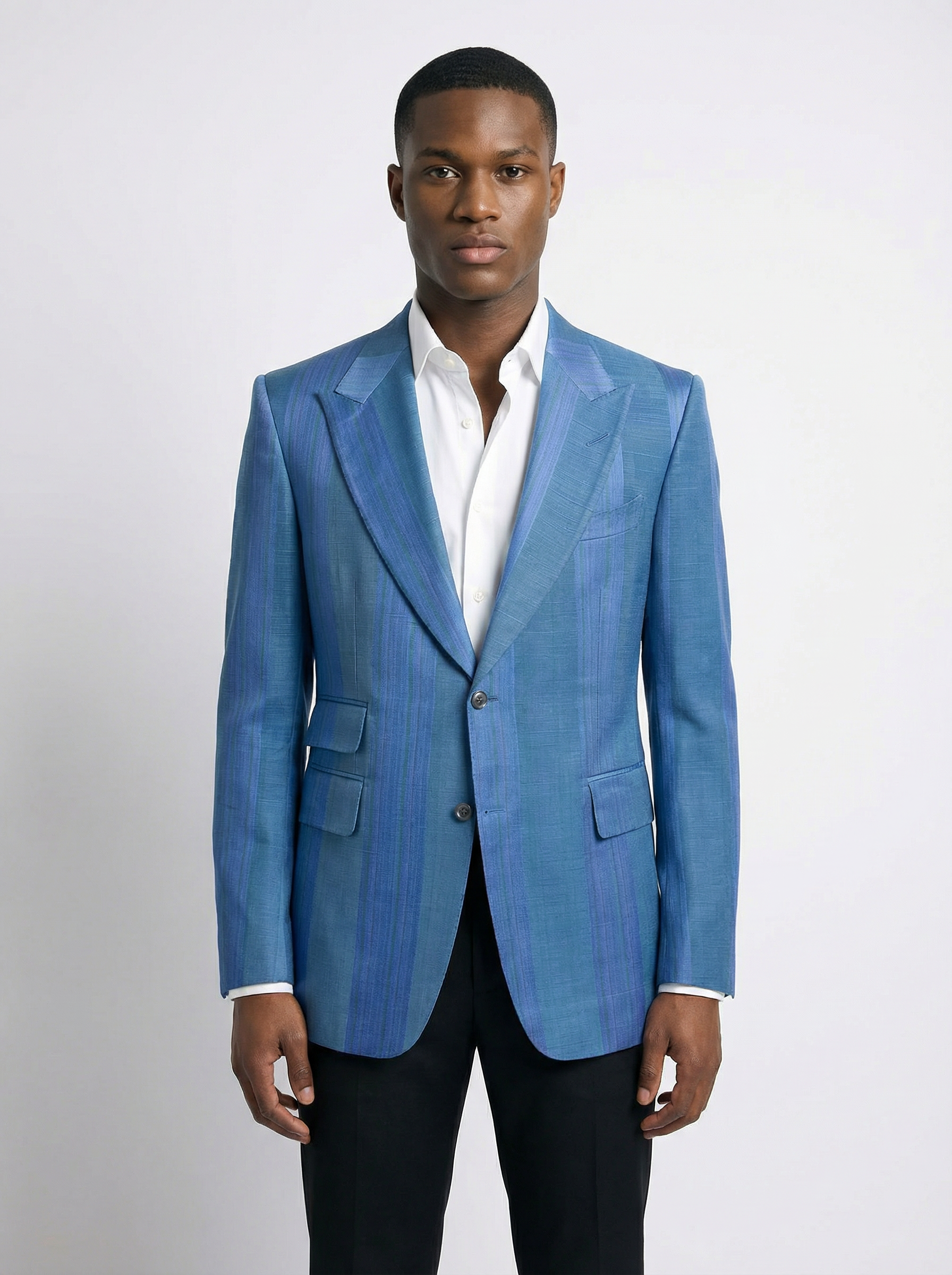 WP Ferozzi Wool & Silk Mixture Striped Jacket (Pink Lines) Ensemble