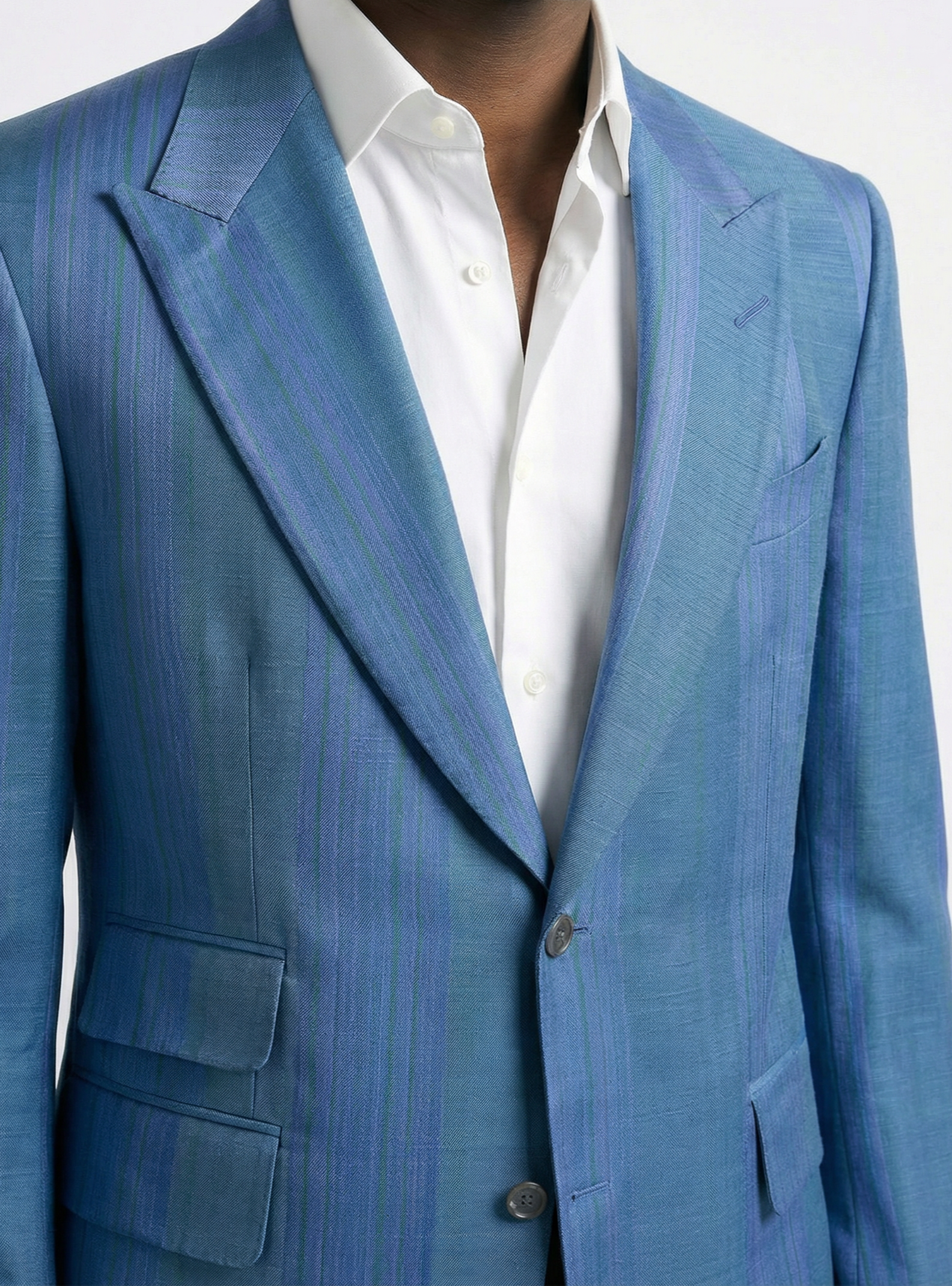 WP Ferozzi Wool & Silk Mixture Striped Jacket (Pink Lines) Ensemble