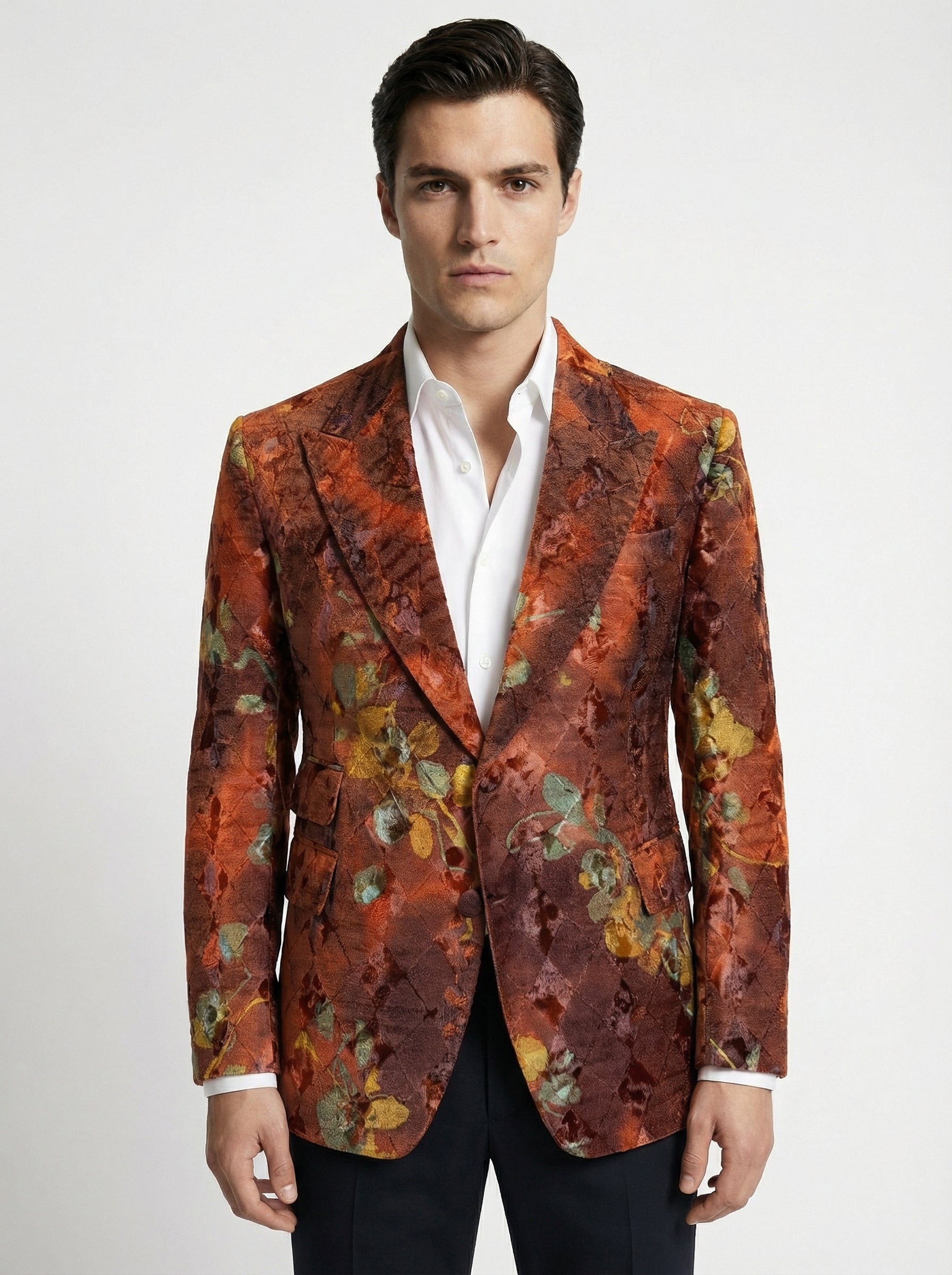 WP Wool Diamond Cut Multi-Colour Jacket Ensemble