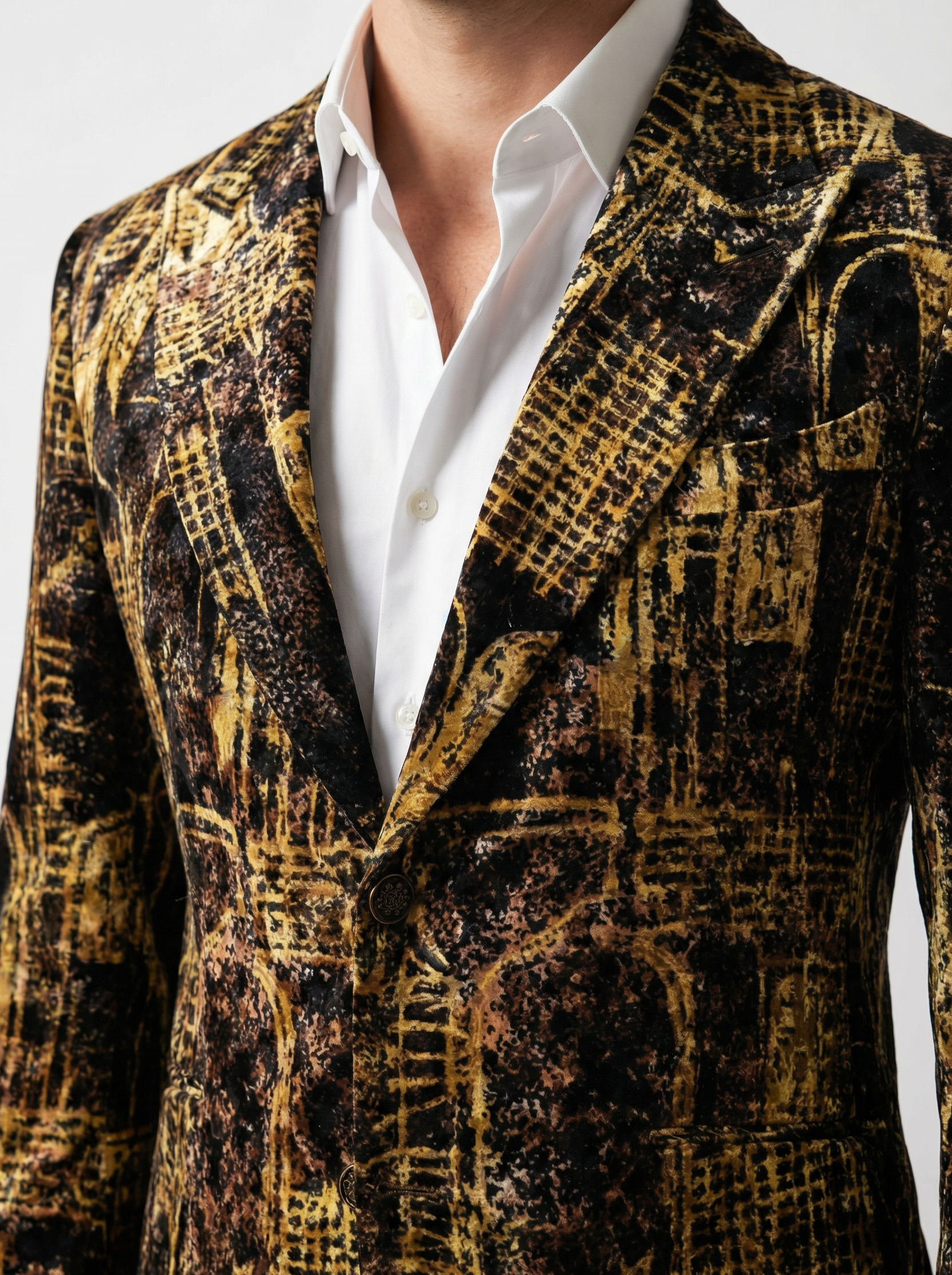 WP Couture Printed Velvet Jacket Suit