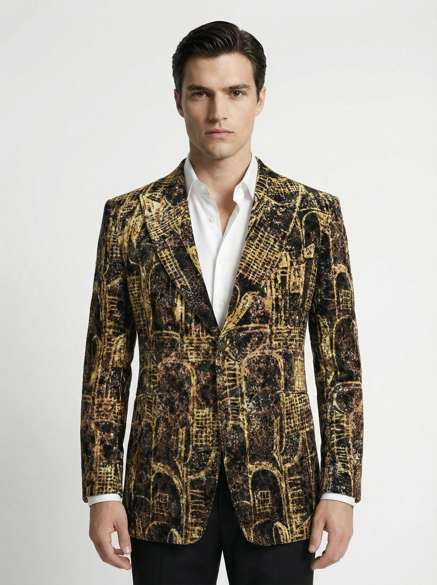 WP Couture Printed Velvet Jacket Suit