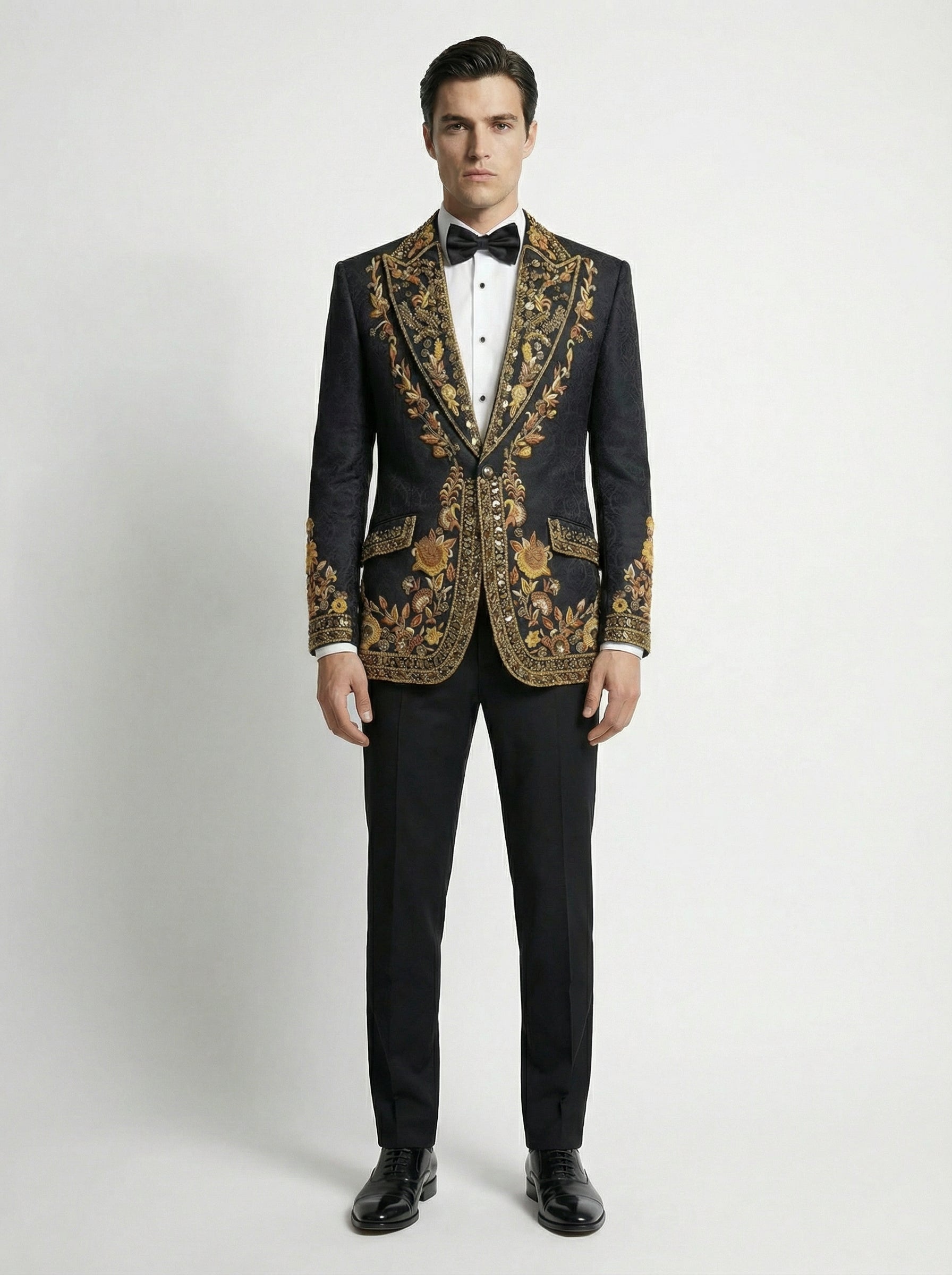 WP Self-Embossed Silk Jacket with Embellishment-thumbmail-3