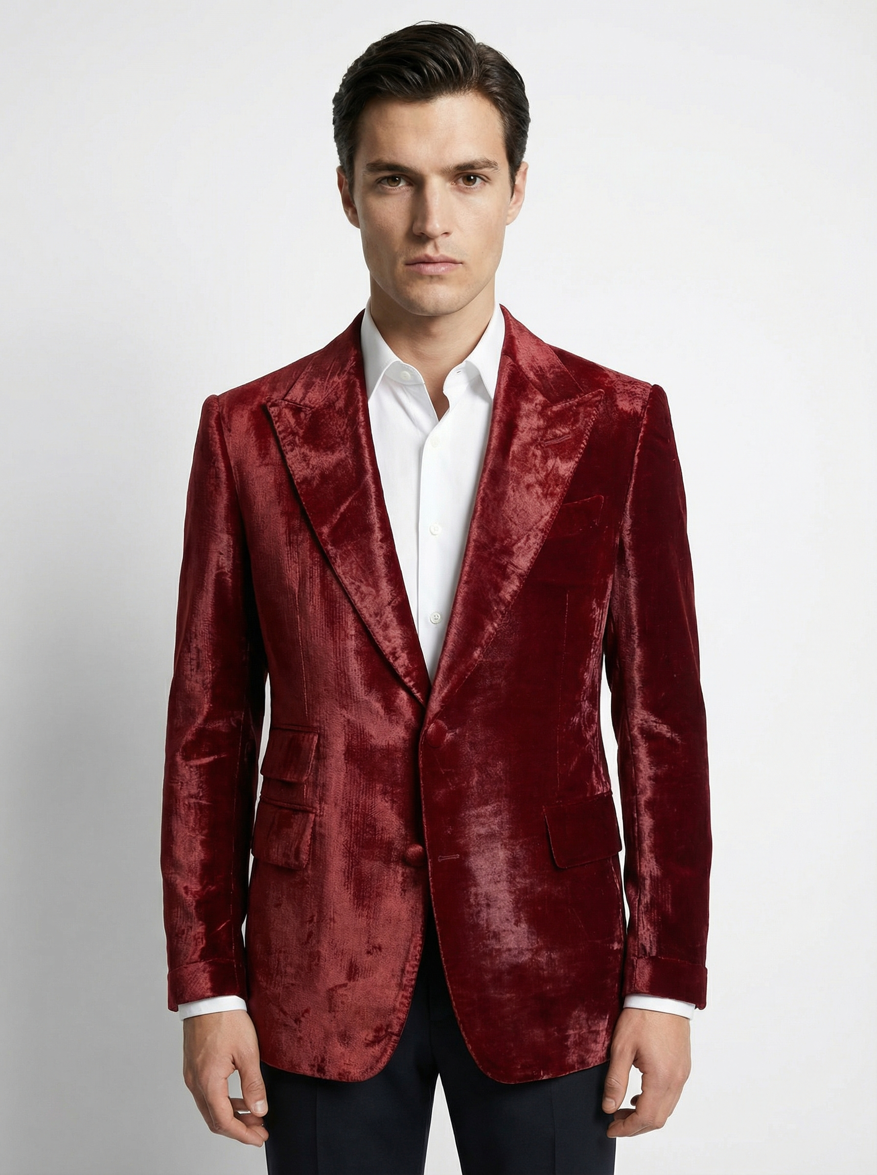 WP Deep Maroon Suede Velvet Jacket