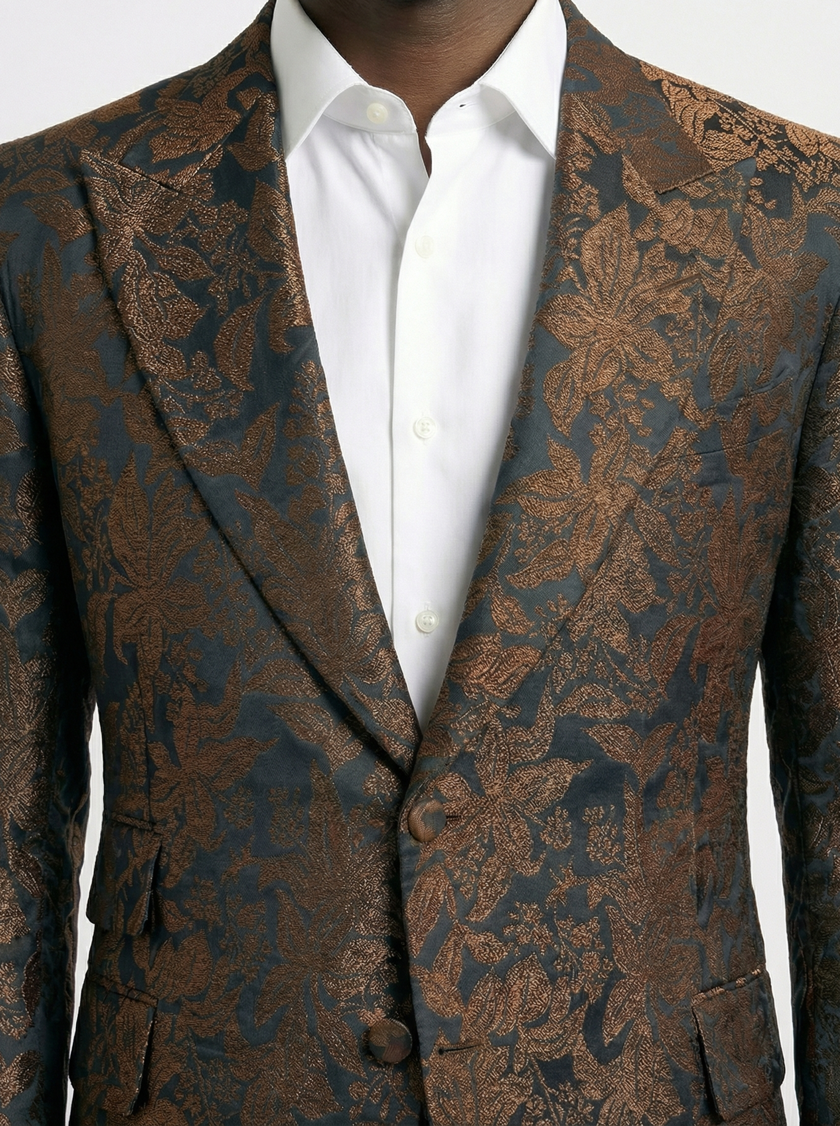 WP Wool & Silk Blend Jacket — Dark Green & Copper