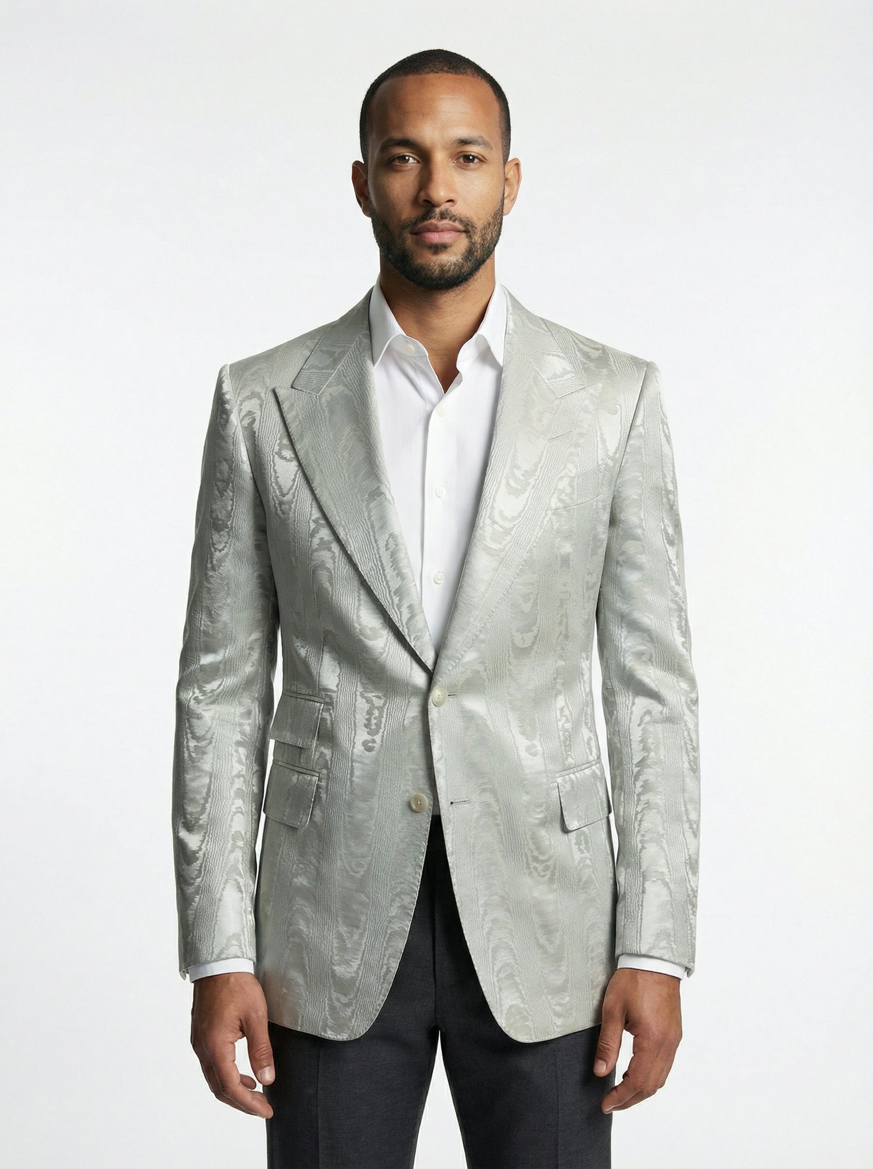 WP Embossed Texture Silk Jacket Suit
