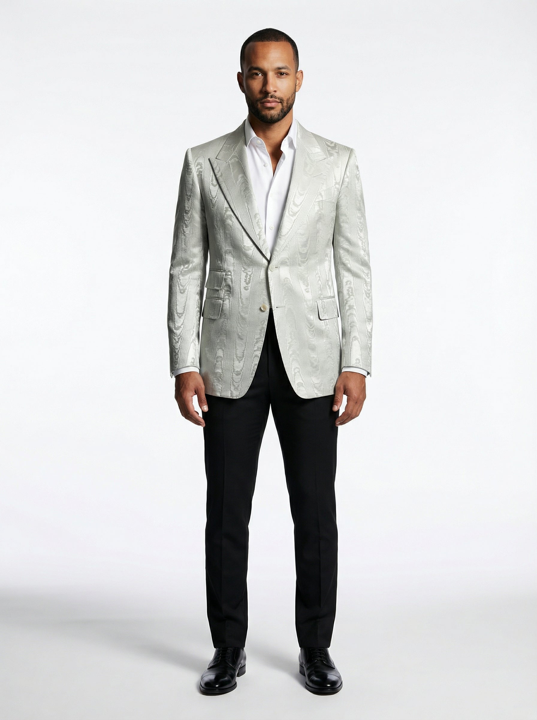 WP Embossed Texture Silk Jacket Suit-thumbmail-3