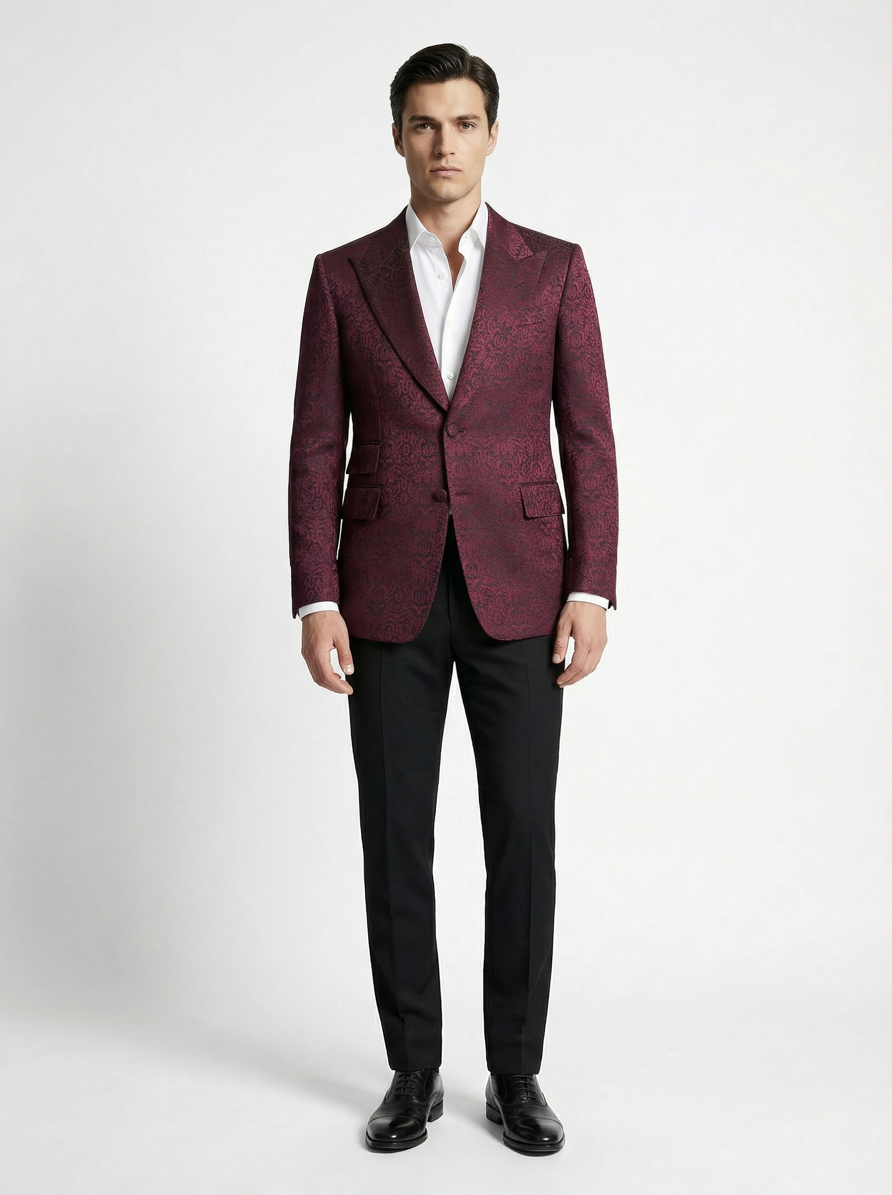 WP Wool & Silk Blend Jacket Ensemble Black & Indigo