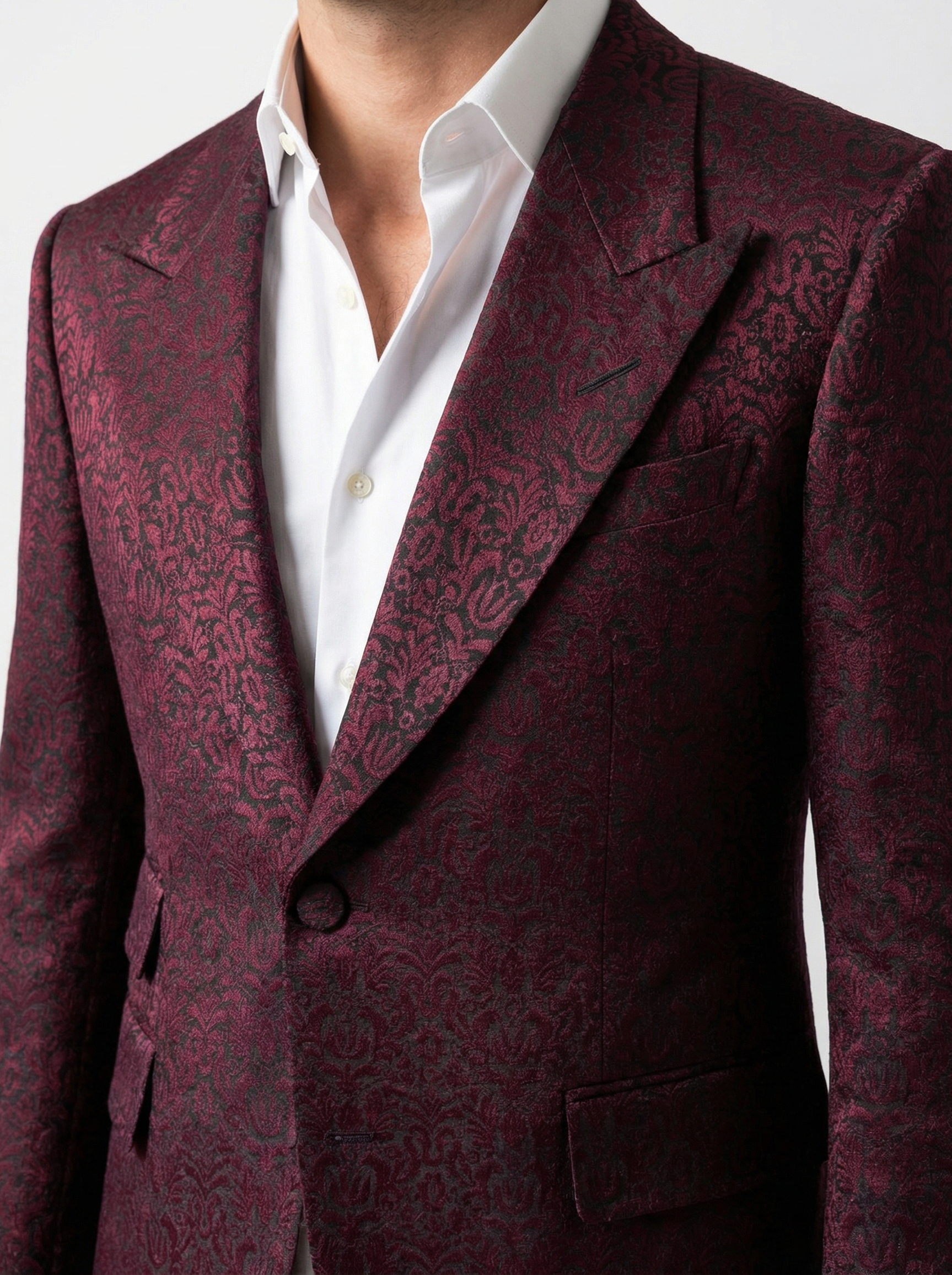 WP Wool & Silk Blend Jacket Ensemble Black & Indigo-thumbmail-3