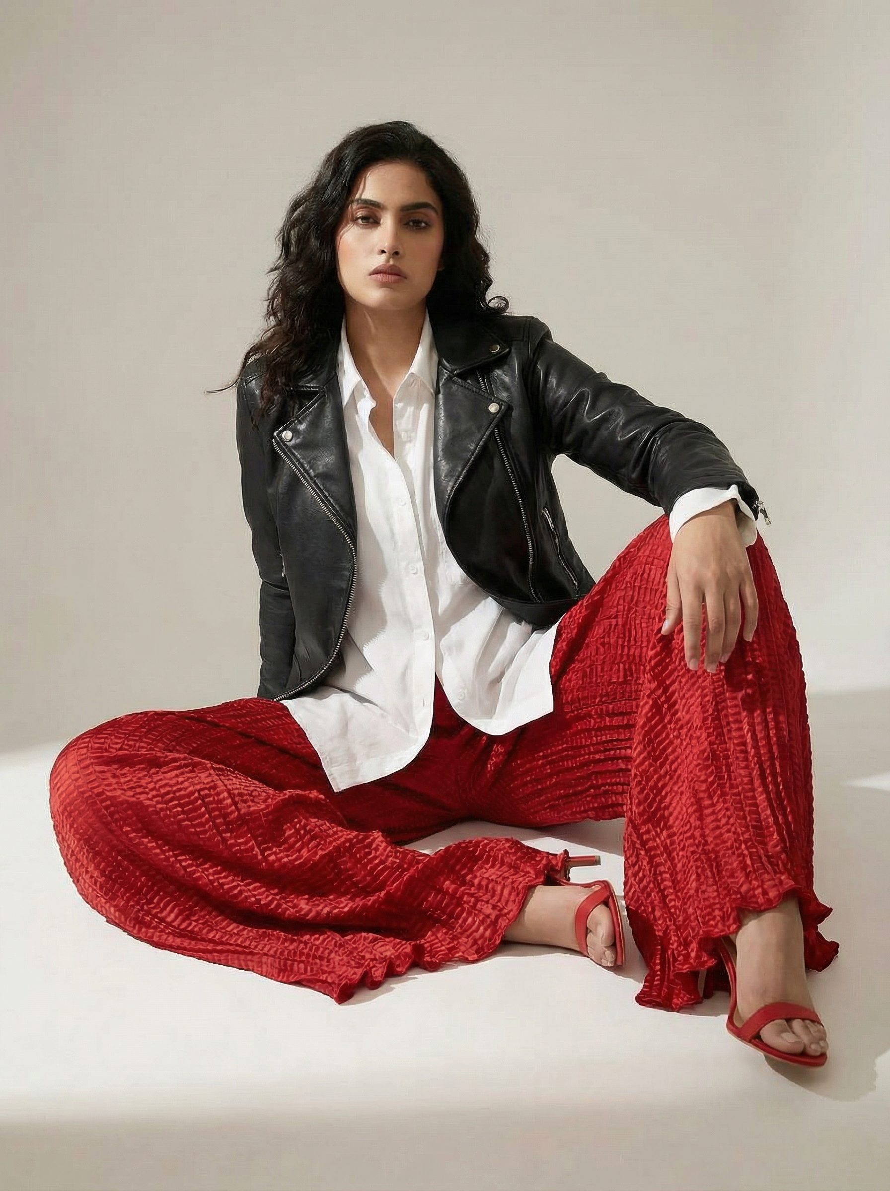WP Zinnia Silk Crush Flow Pants Blood Red-thumbmail-3