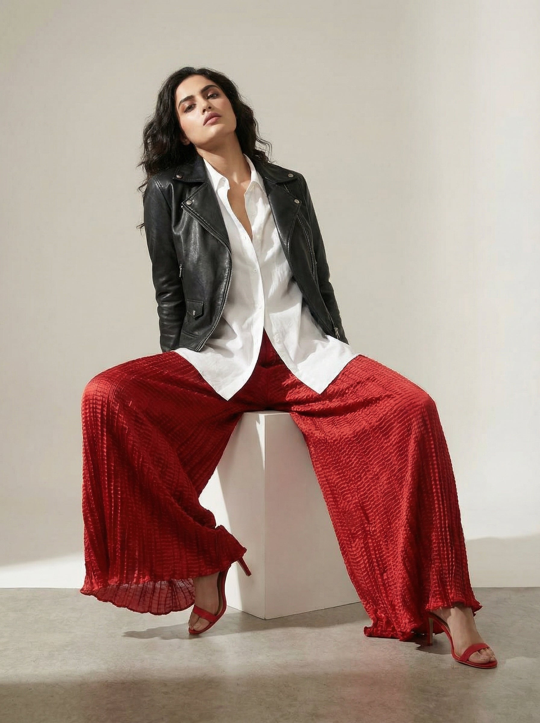 WP Zinnia Silk Crush Flow Pants Blood Red-thumbmail-4