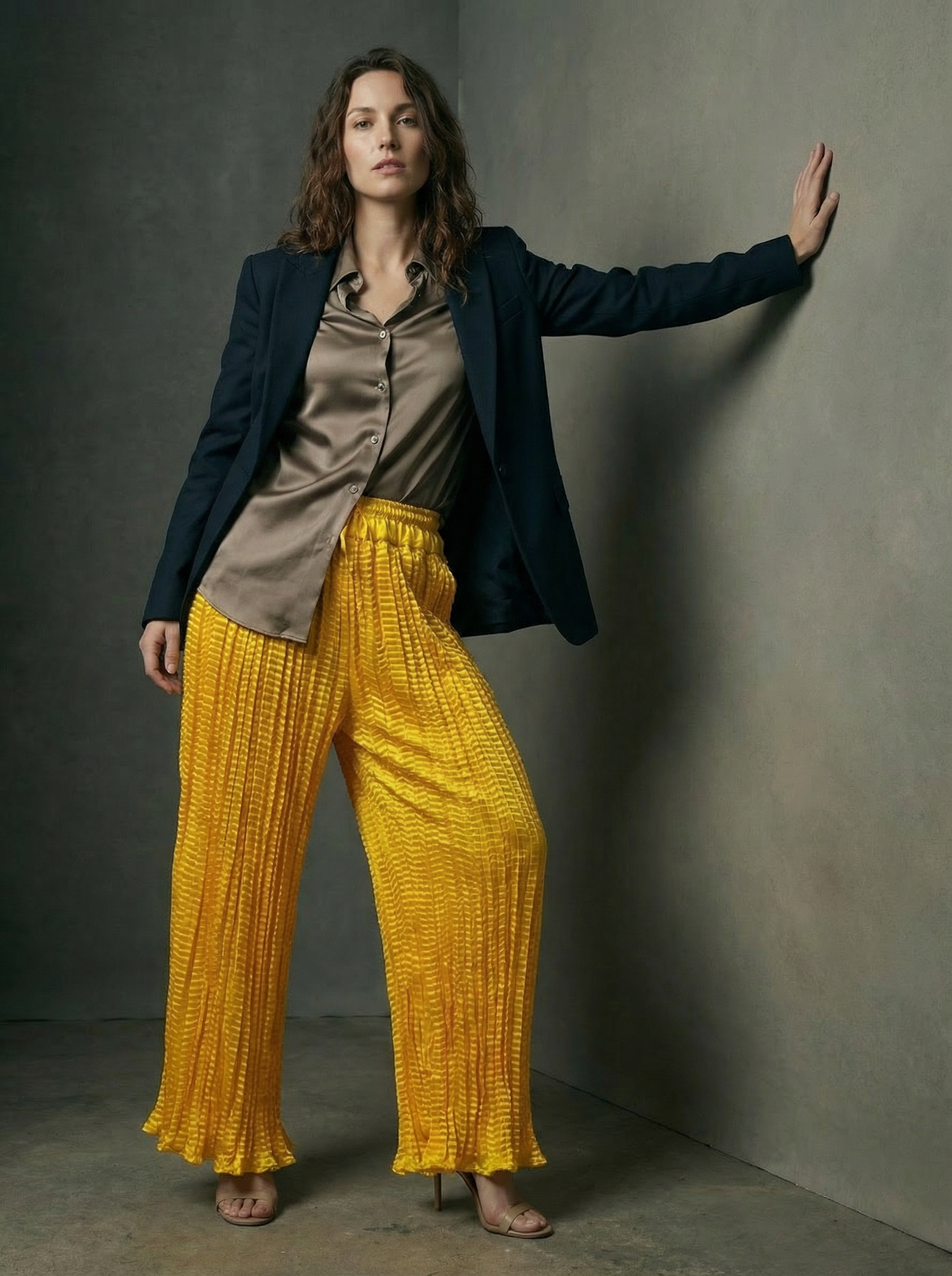WP Zinnia Silk Crush Flow Pants Mustard Yellow-thumbmail-4