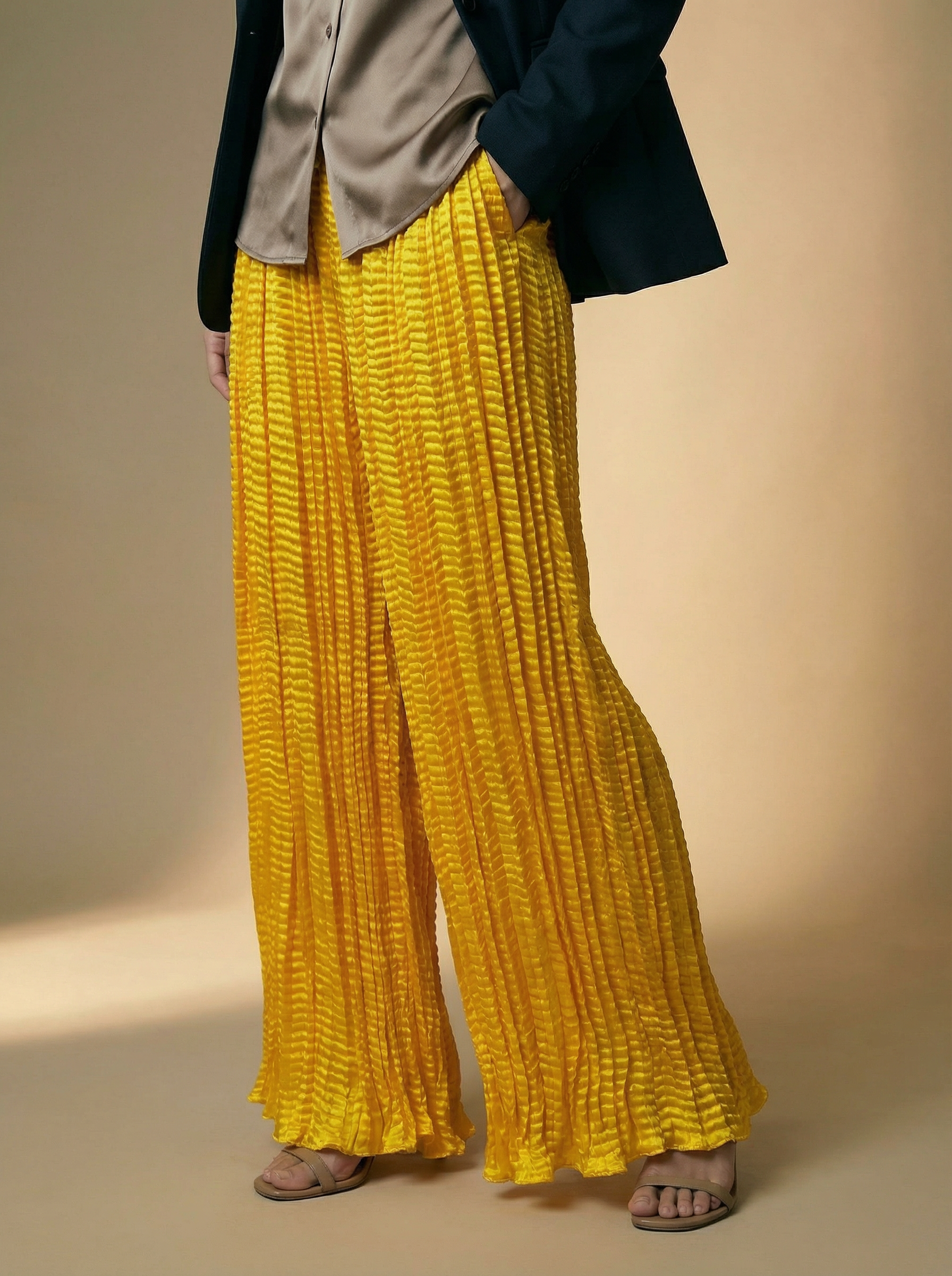 WP Zinnia Silk Crush Flow Pants Mustard Yellow-thumbmail-5