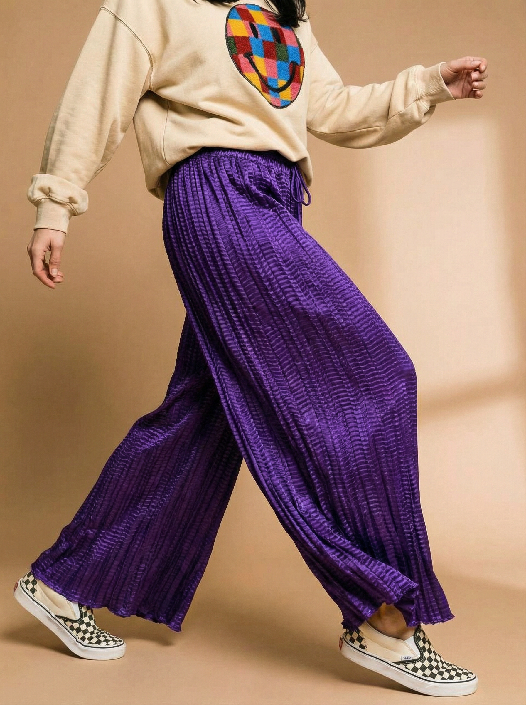 WP Zinnia Silk Crush Flow Pants Purple