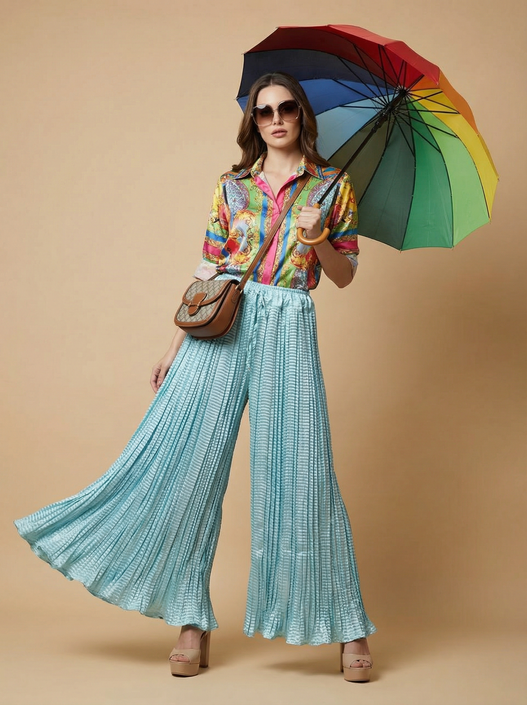 WP Zinnia Silk Crush Flow Pants Feroze