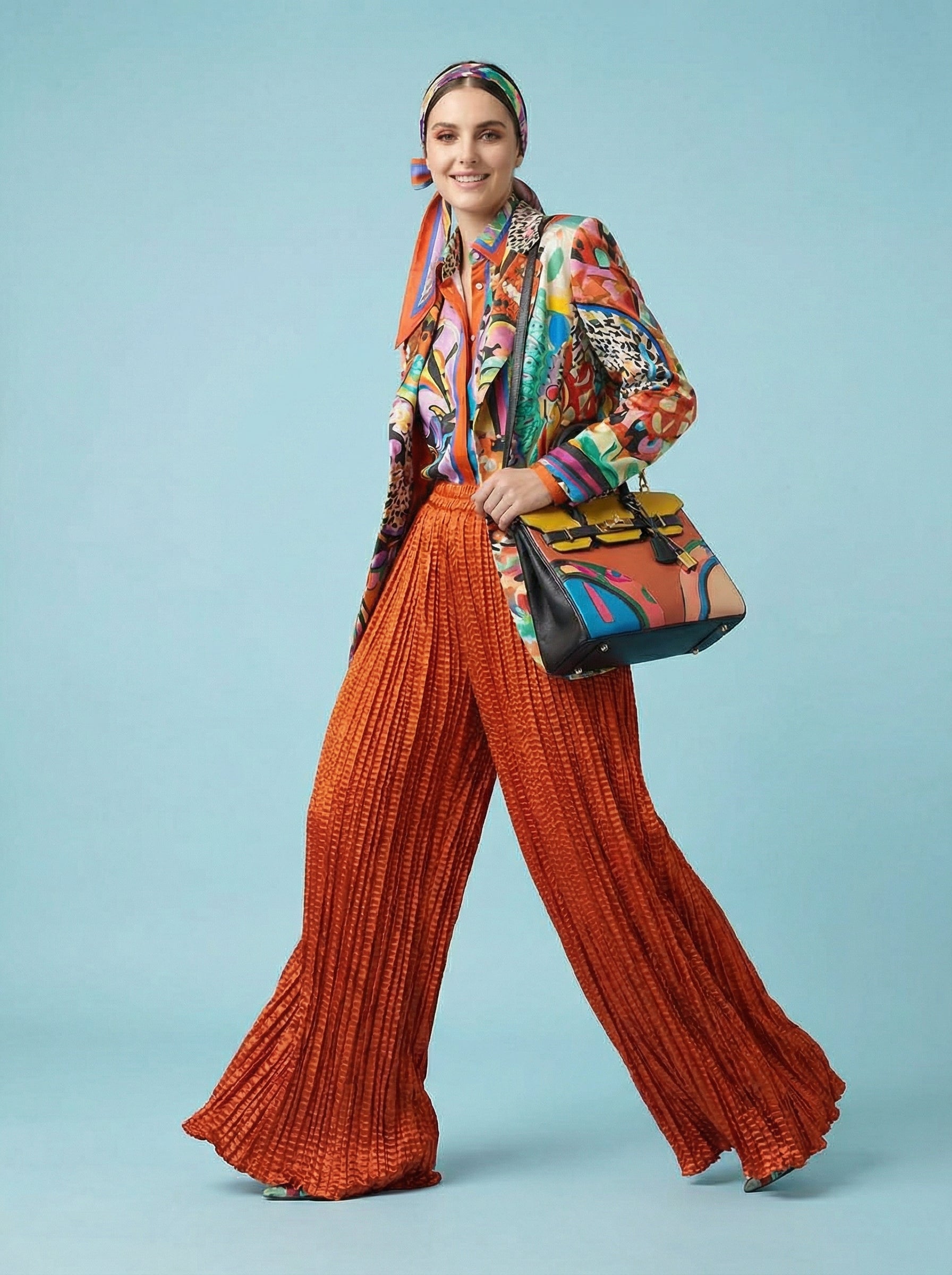 WP Zinnia Silk Crush Flow Pants Burnt Orange