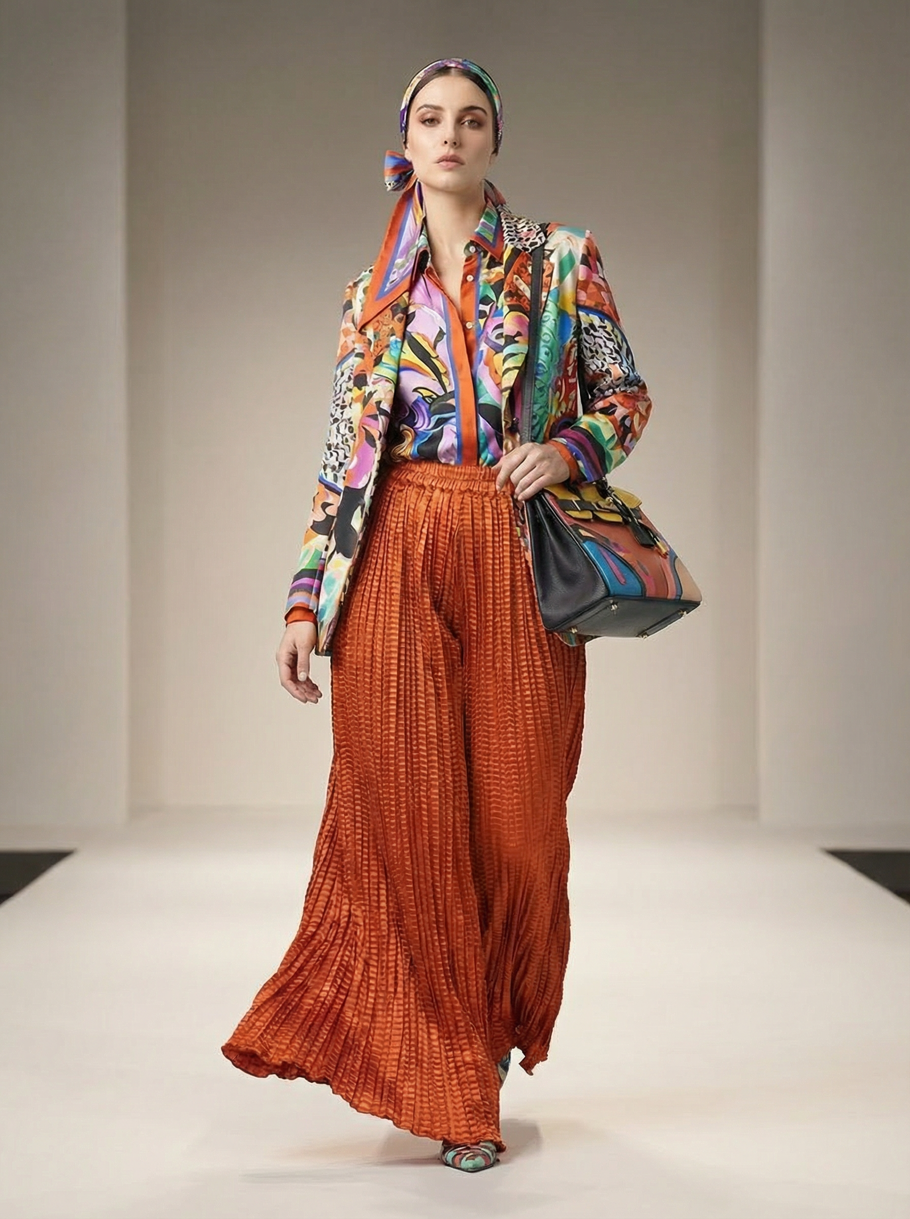 WP Zinnia Silk Crush Flow Pants Burnt Orange-thumbmail-4