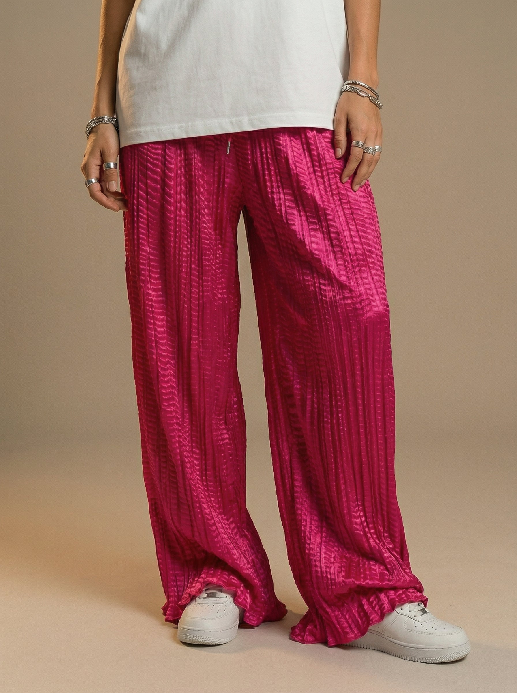 WP Zinnia Silk Crush Flow Pants Hot Pink