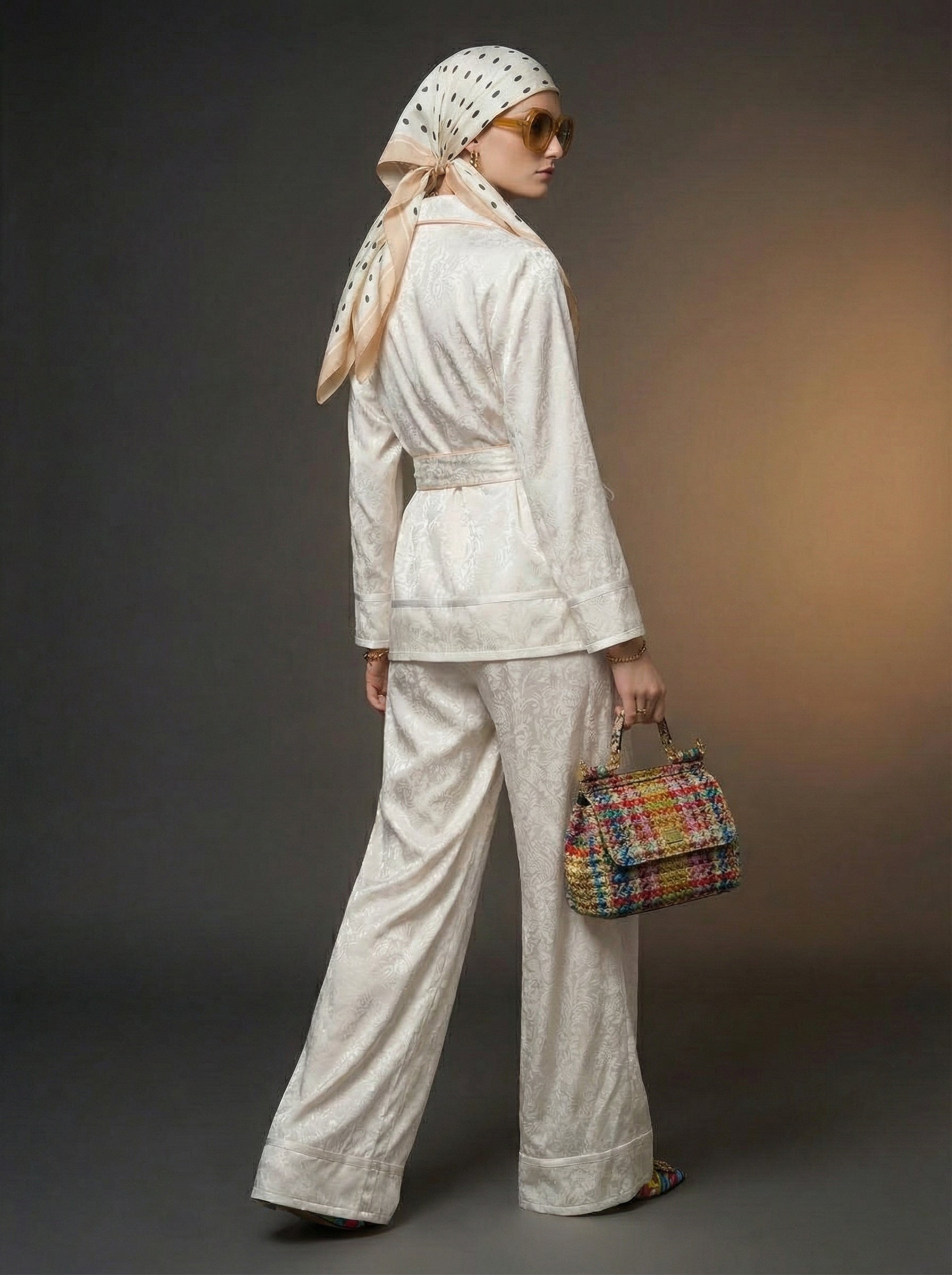 WP Warm Off White Self Embossed Silk Vanity Twill Suit | Rule Your World. The Queen of Hearts Does-thumbmail-6