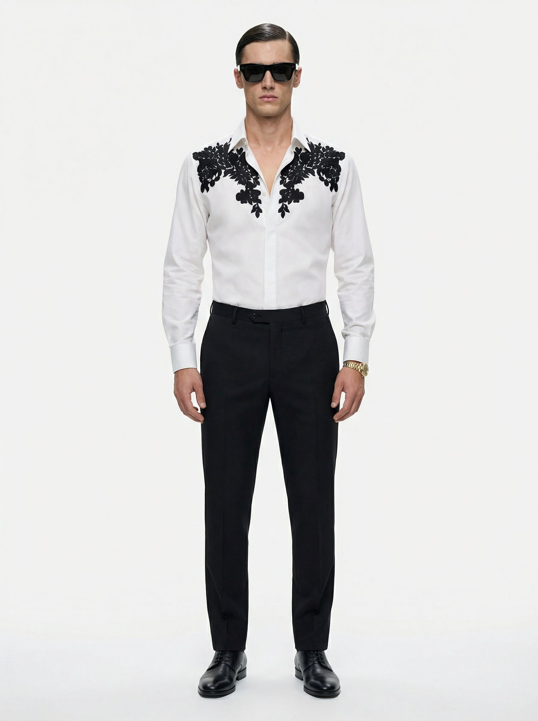 WP Egyptian Cotton Shirt with Raysham Silk Thread Hand Work