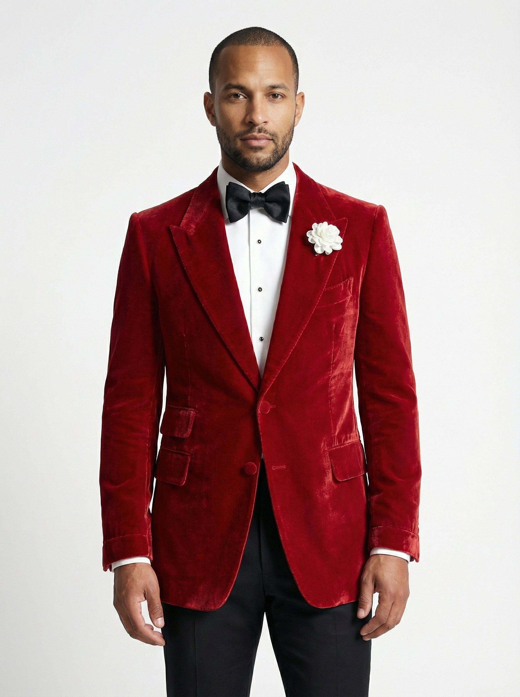 WP Rose Red French Velvet Non-Canvas Jacket Ensemble
