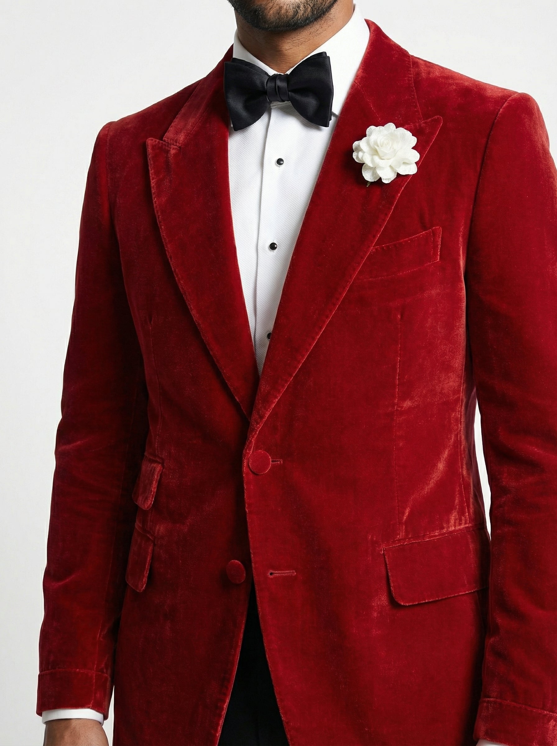 WP Rose Red French Velvet Non-Canvas Jacket Ensemble