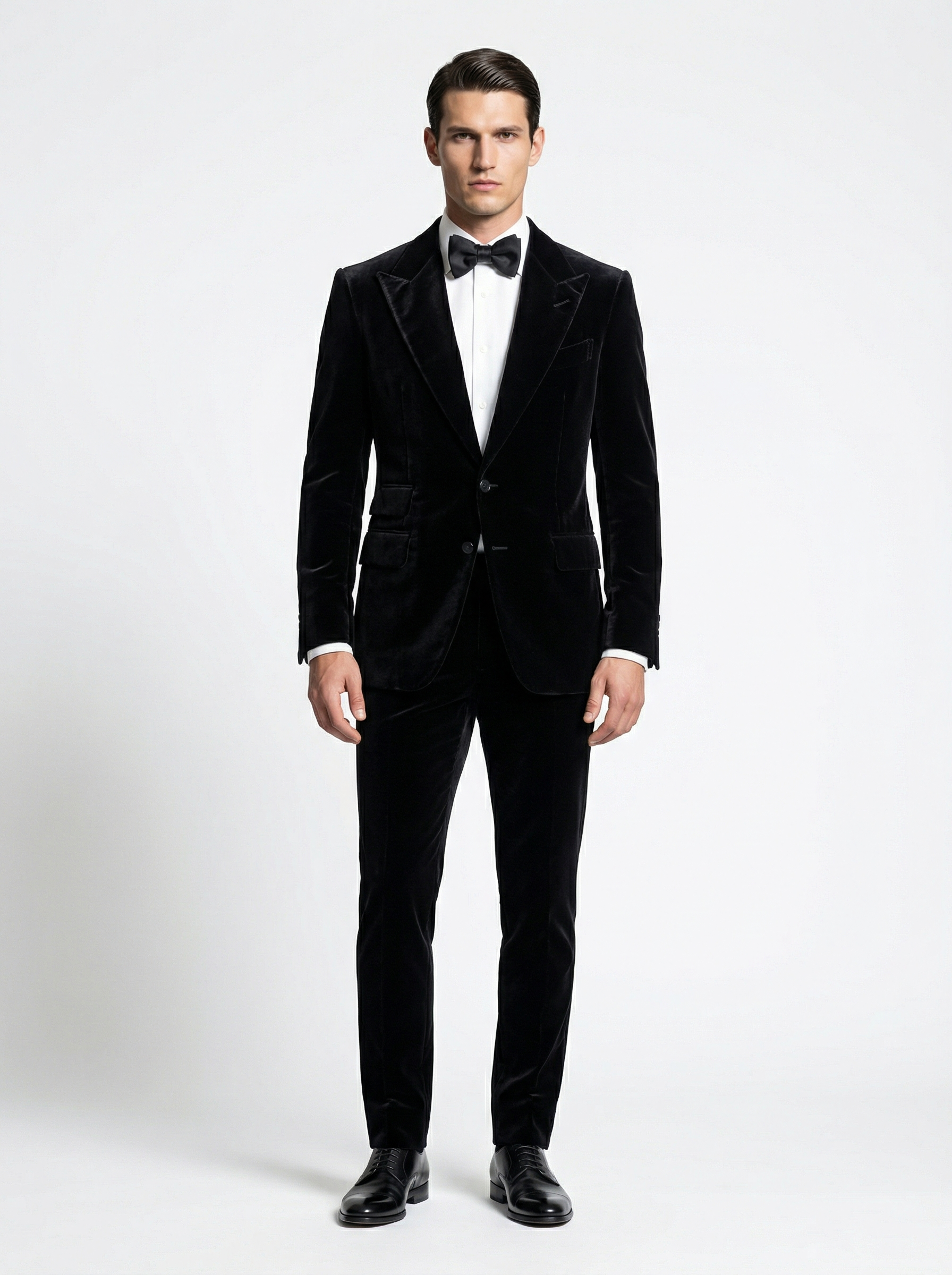 WP French Velvet Deep Black Sovereign Cut Suit-thumbmail-3
