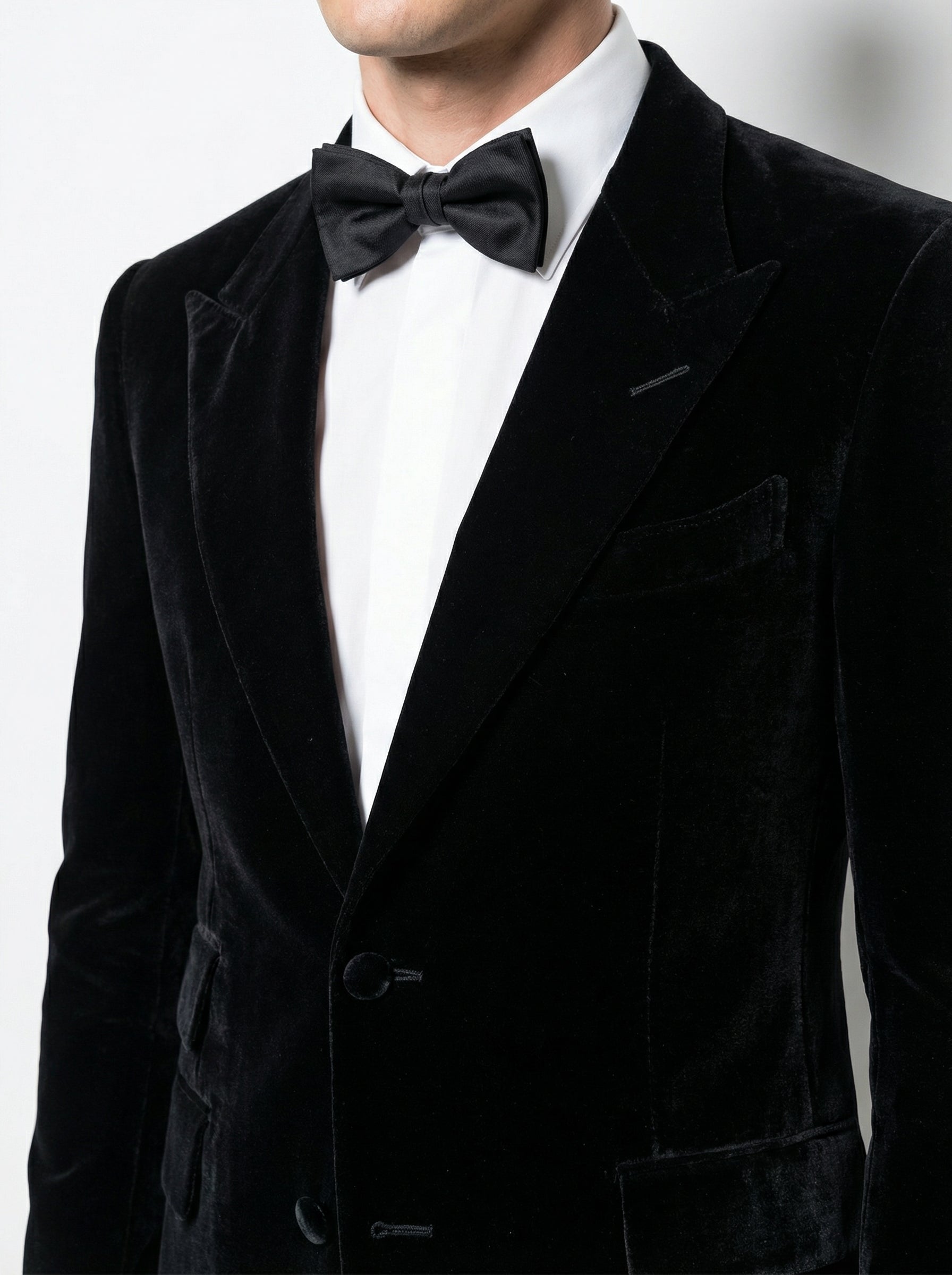 WP French Velvet Deep Black Sovereign Cut Suit