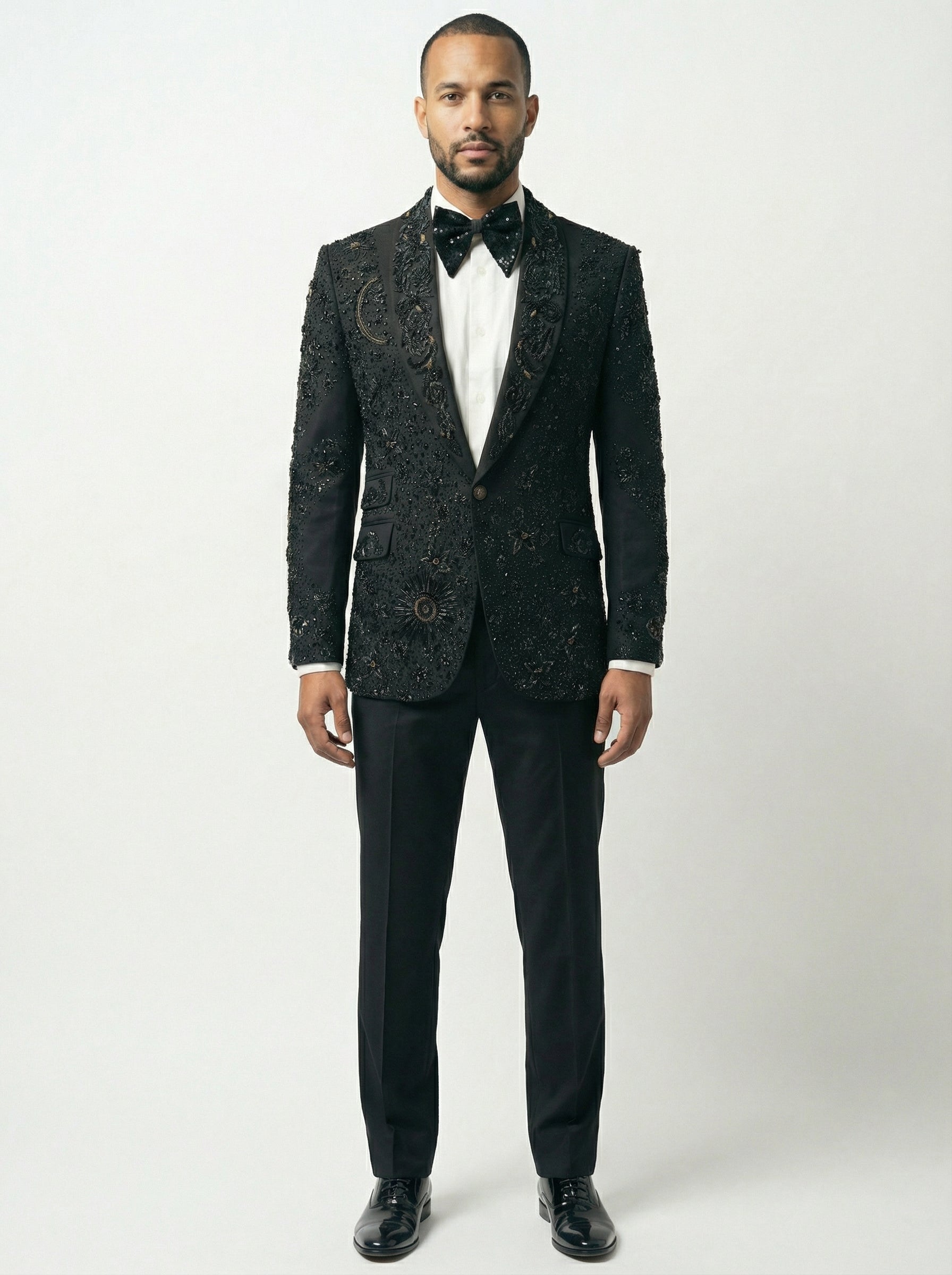 WP Signature Silk Shawl Lapel Dinner Jacket Hand-Embellished with Swarovski-thumbmail-3