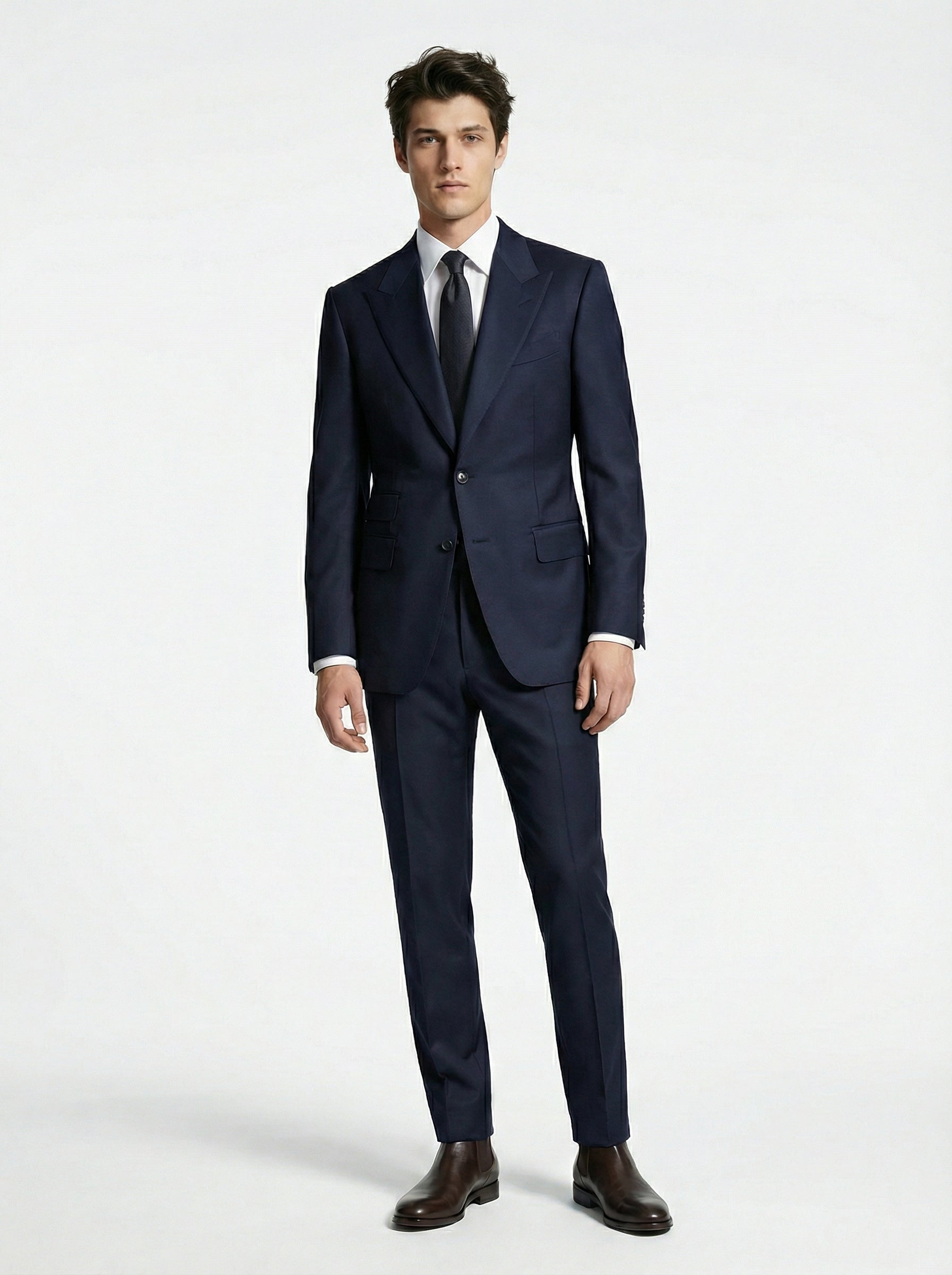 WP Midnight Blue Sovereign Cut Suit in Super 180s Italian Wool-thumbmail-3