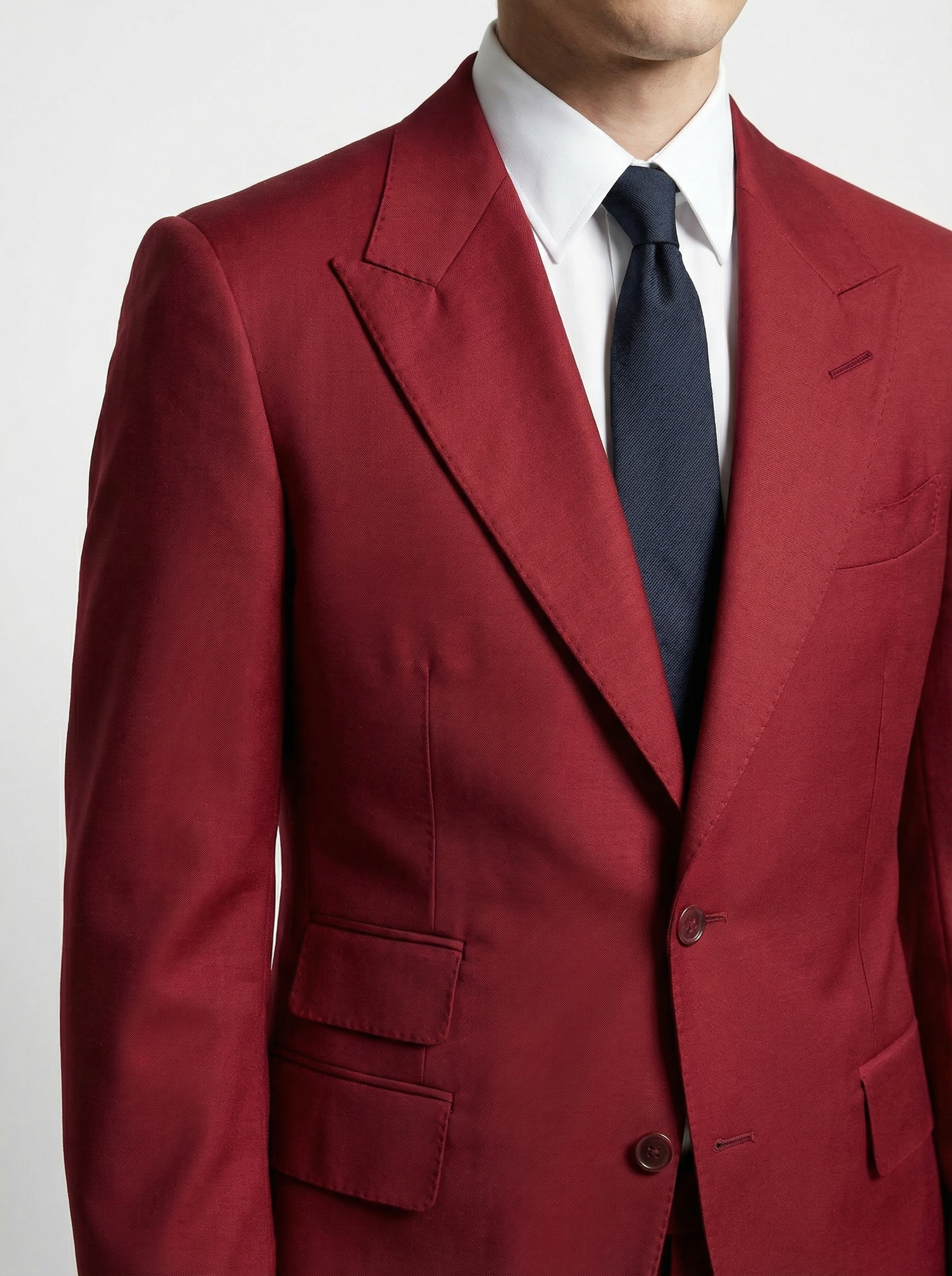 WP Blood Maroon Sovereign Cut Suit in Super 180s Italian Wool