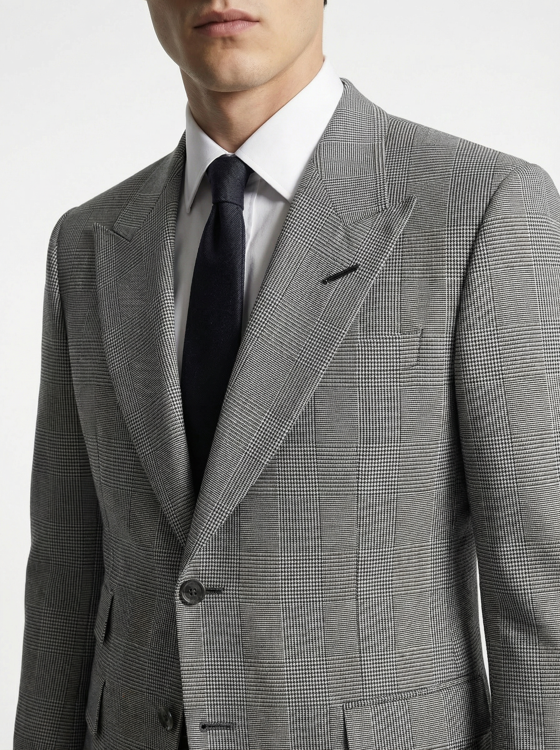 WP Brood Checked Sovereign Cut Suit in Super 180s Italian Wool & Gabardine Blend