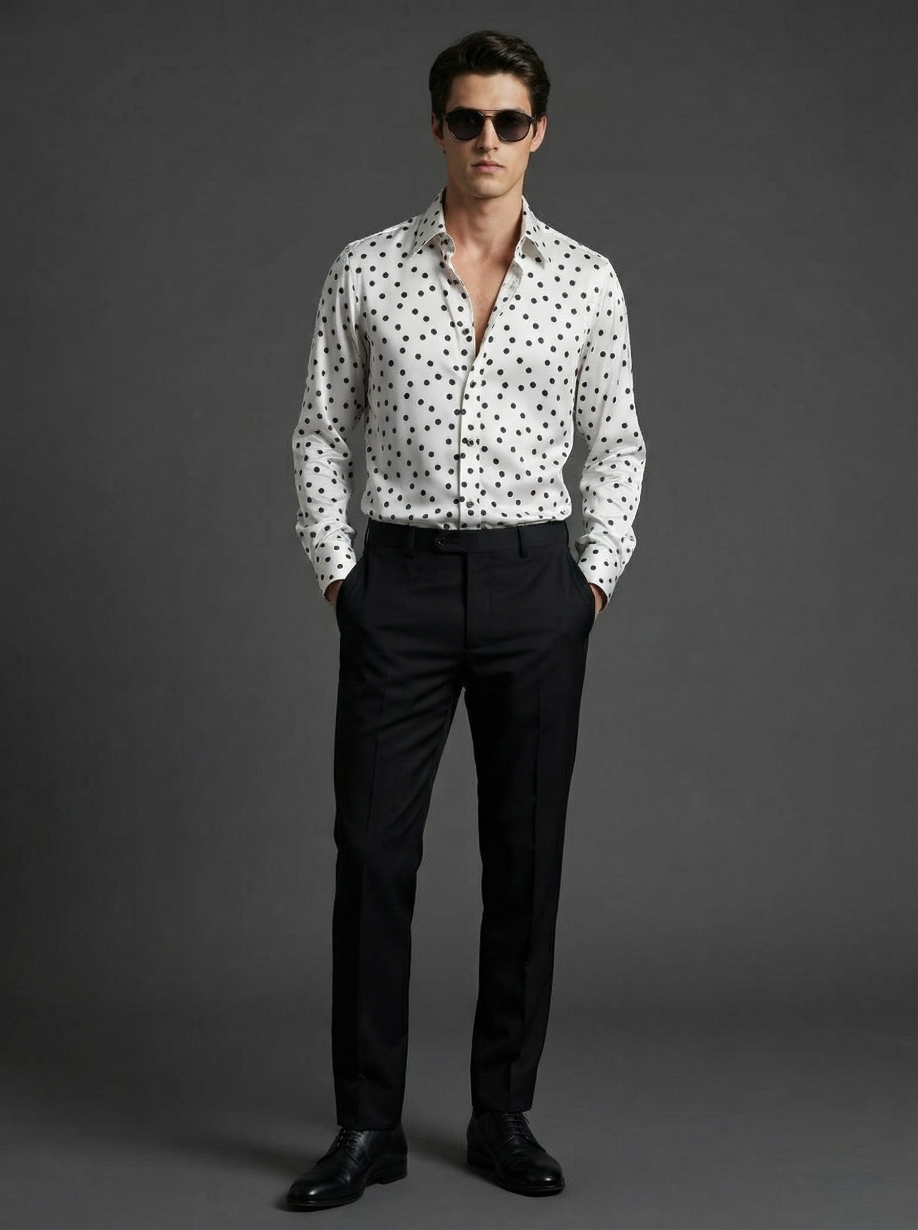 WP White Polka Dot Virgin Silk Shirt