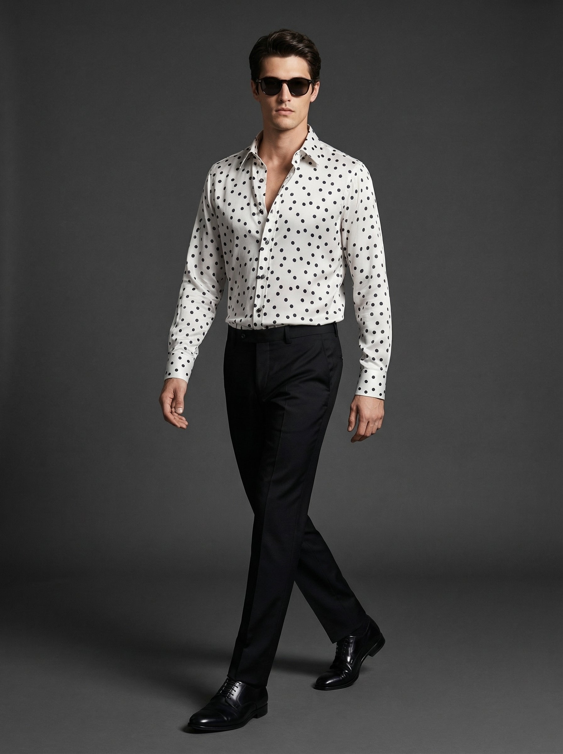 WP White Polka Dot Virgin Silk Shirt