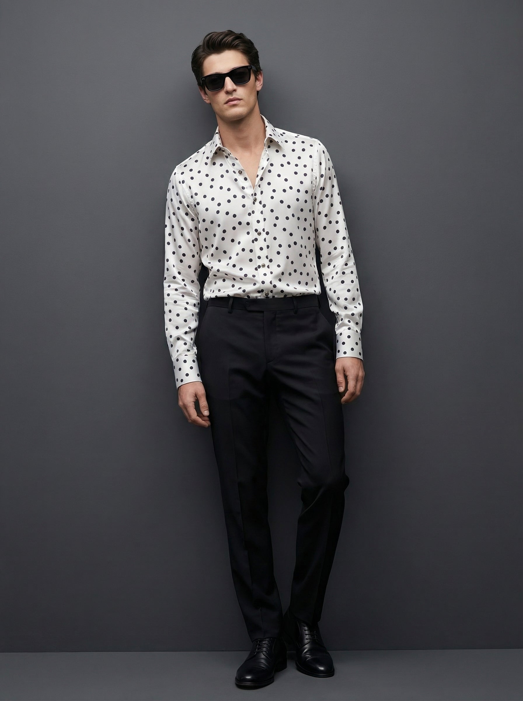WP White Polka Dot Virgin Silk Shirt-thumbmail-3