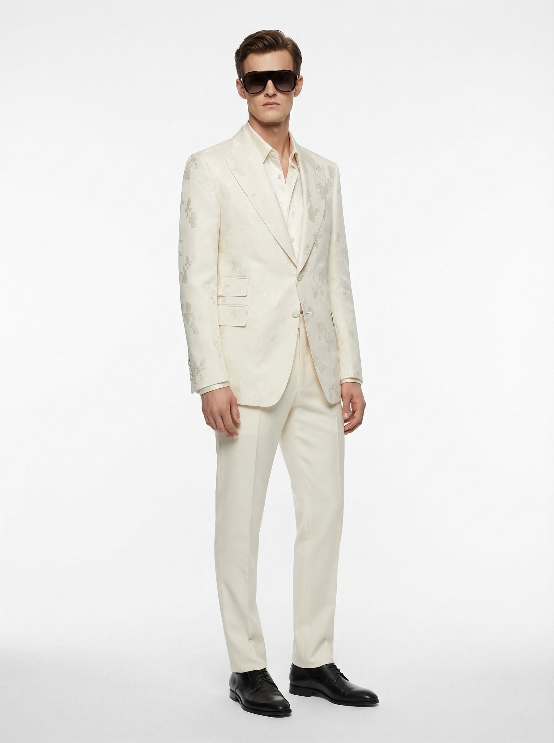 WP Warm White Embossed Floral Silk Jacket-thumbmail-4