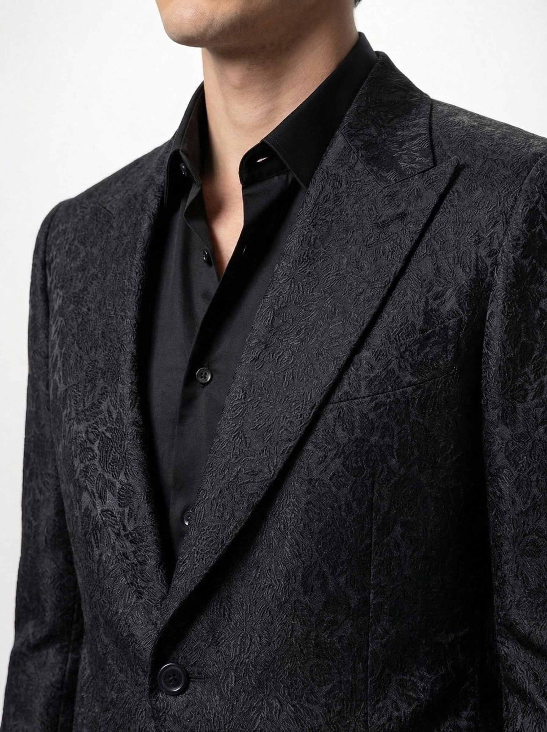 WP Black Embossed Wool & Silk Jacket