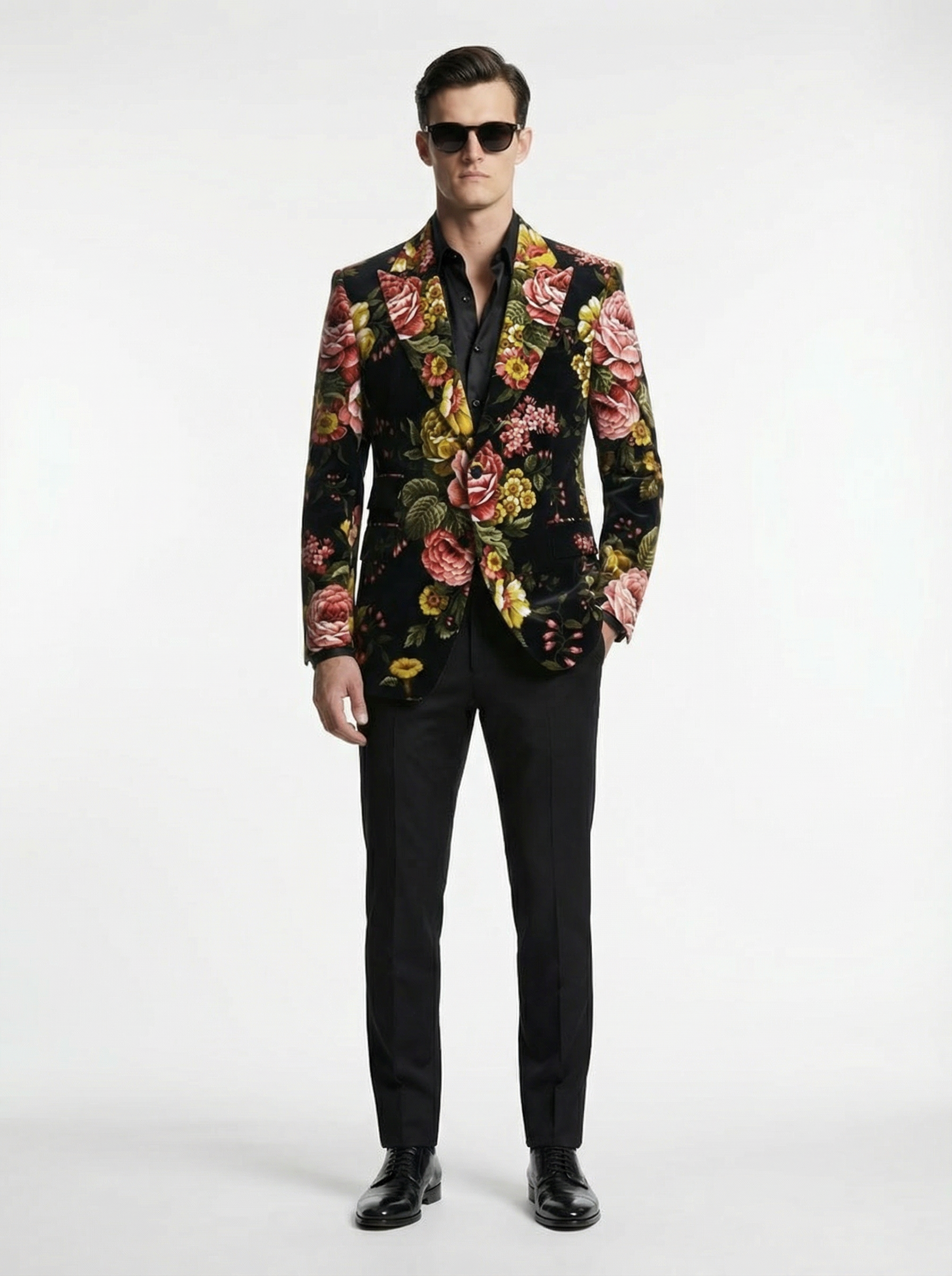 WP Velvet Suede Floral Jacket with Broad Naples-thumbmail-3