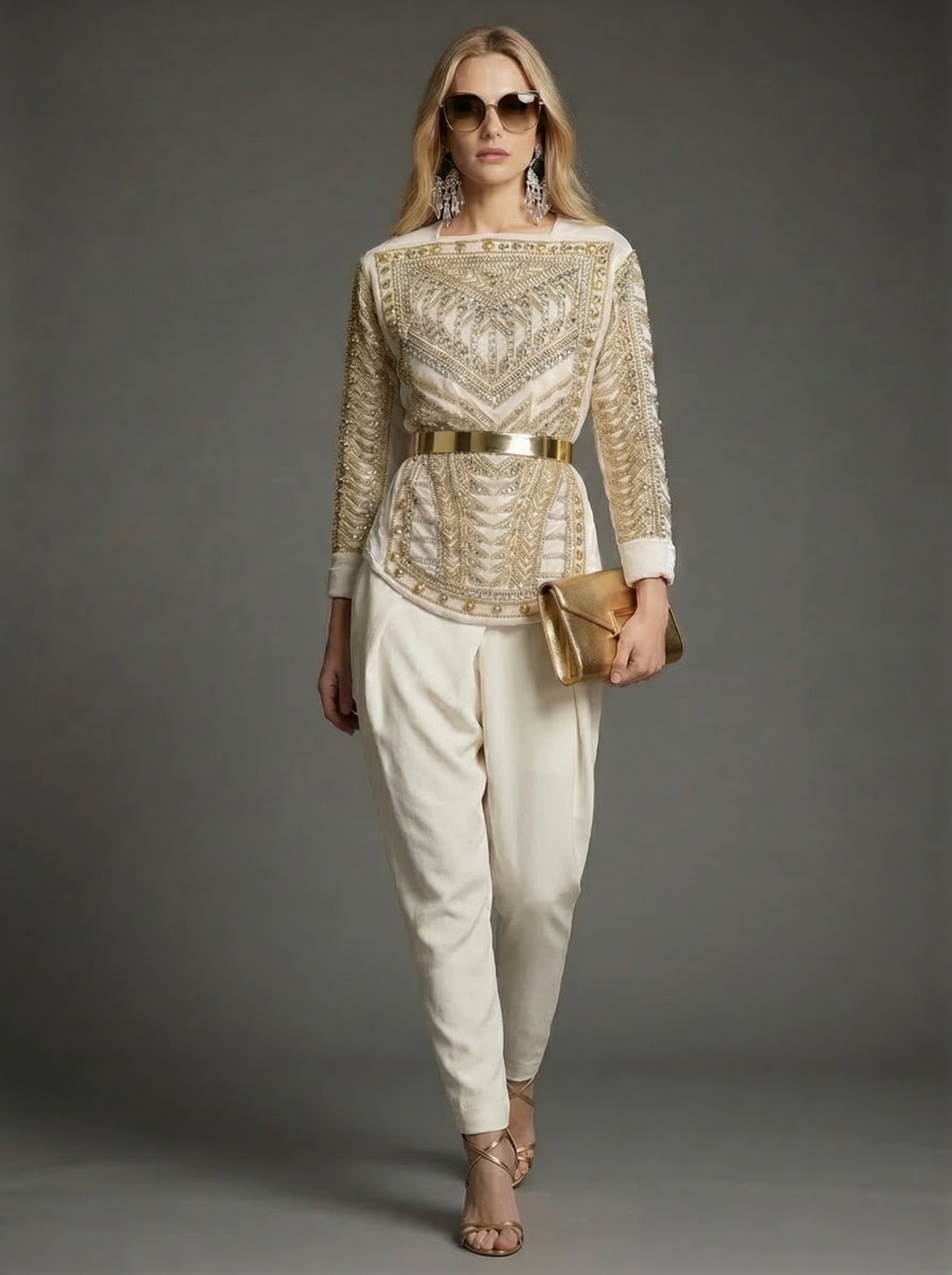 WP Off White & Gold Velvet Raysham Crystal Couture Ensemble-thumbmail-3