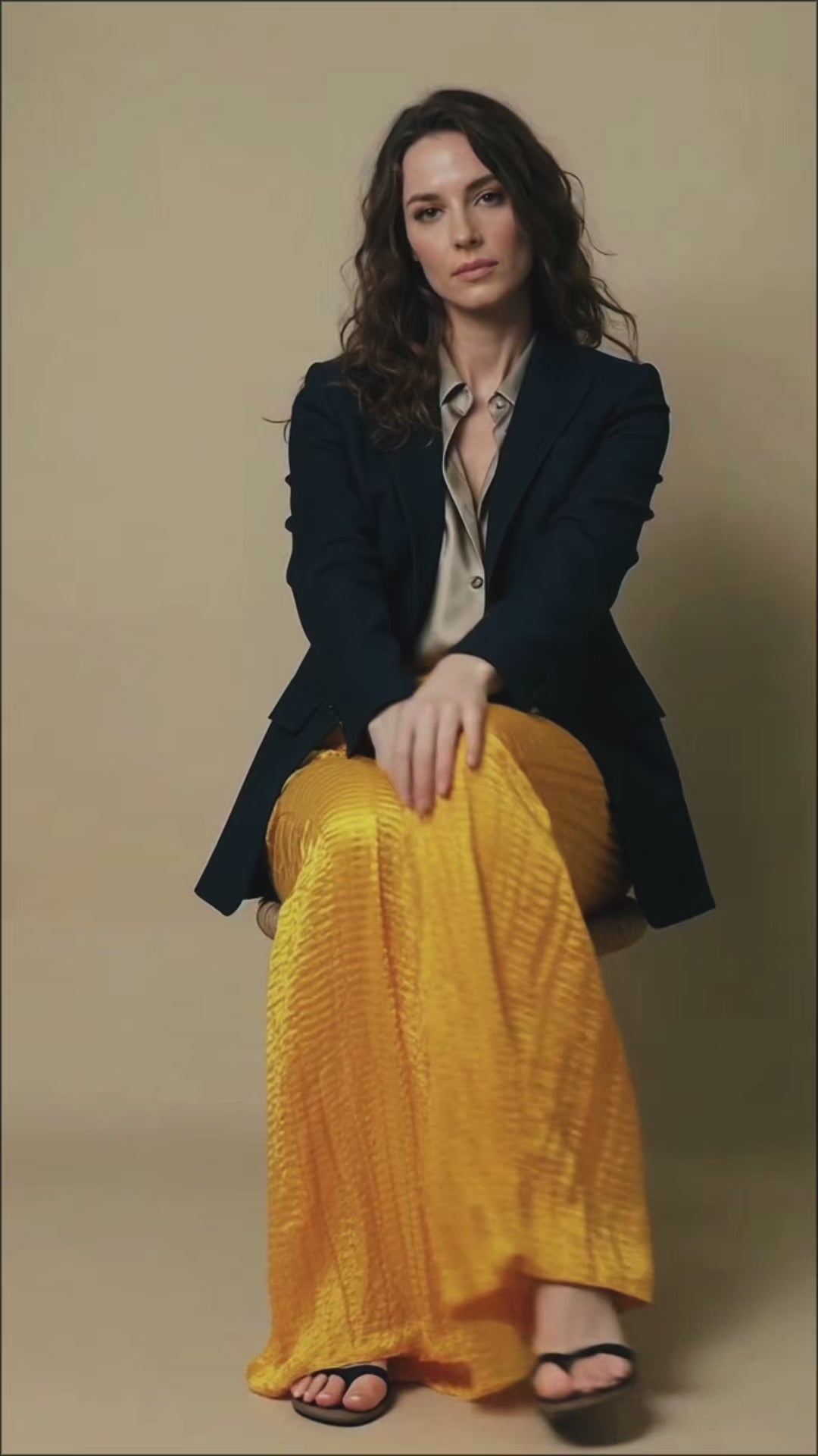 WP Zinnia Silk Crush Flow Pants Mustard Yellow-thumbmail-6