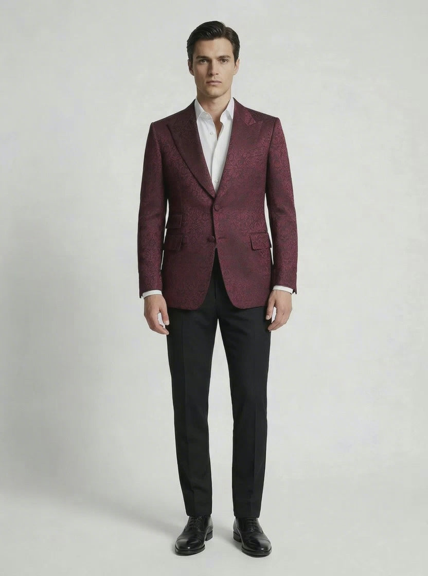 WP Wool & Silk Blend Jacket Ensemble Black & Indigo-thumbmail-4
