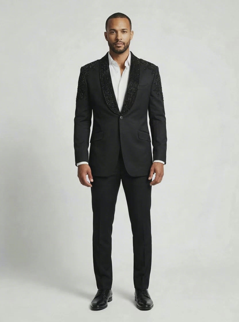 WP Signature Silk Shawl Lapel Dinner Jacket Hand-Embellished with Swarovski-thumbmail-4
