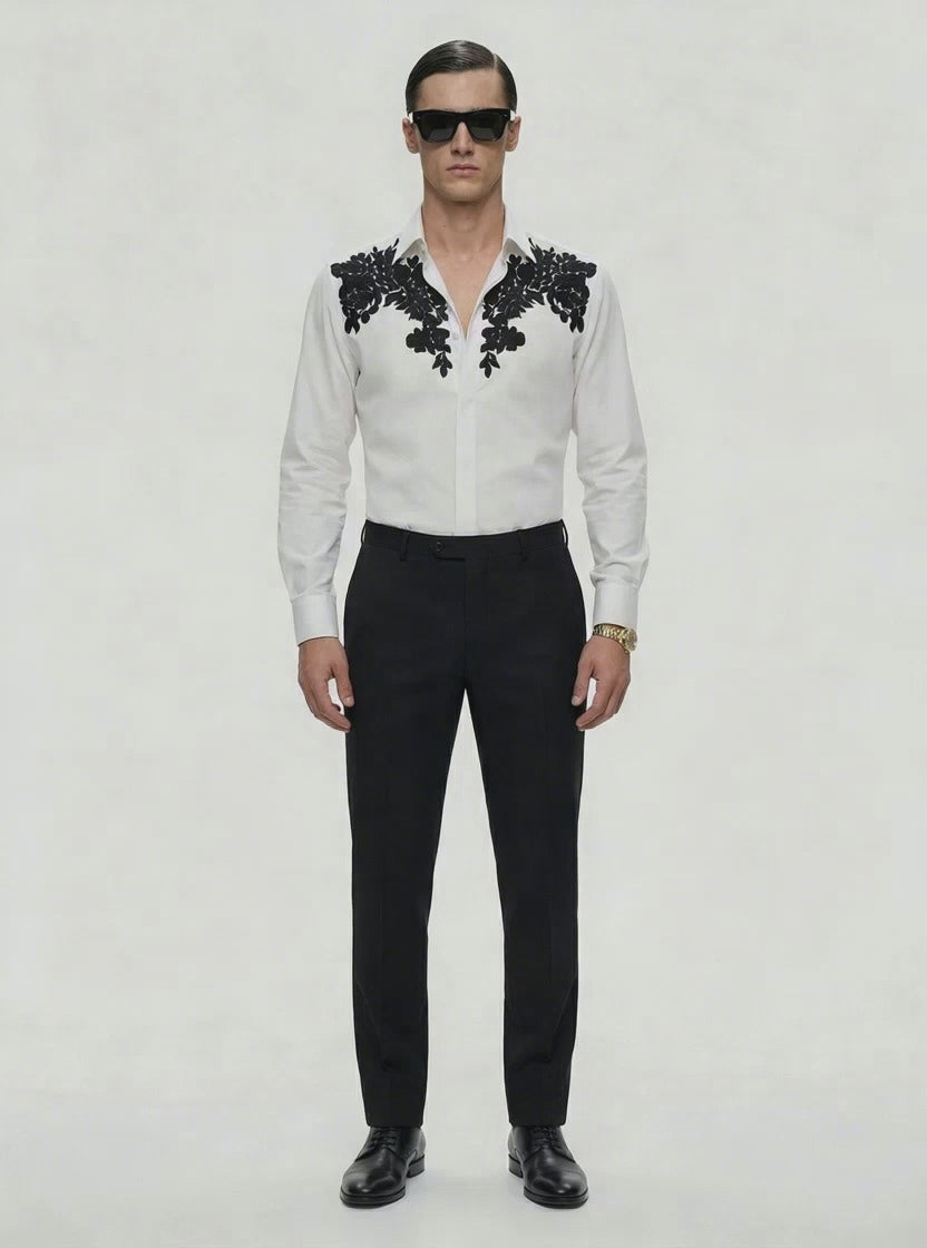 WP Egyptian Cotton Shirt with Raysham Silk Thread Hand Work-thumbmail-3