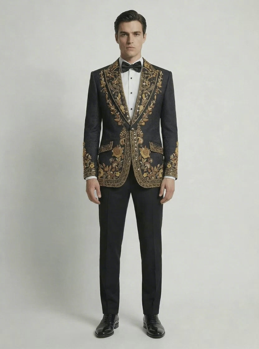 WP Self-Embossed Silk Jacket with Embellishment-thumbmail-4