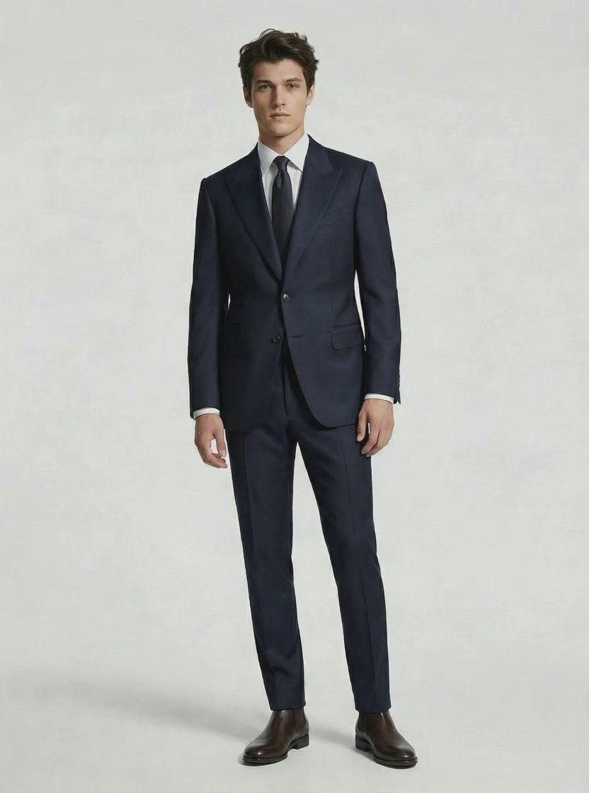 WP Midnight Blue Sovereign Cut Suit in Super 180s Italian Wool-thumbmail-4