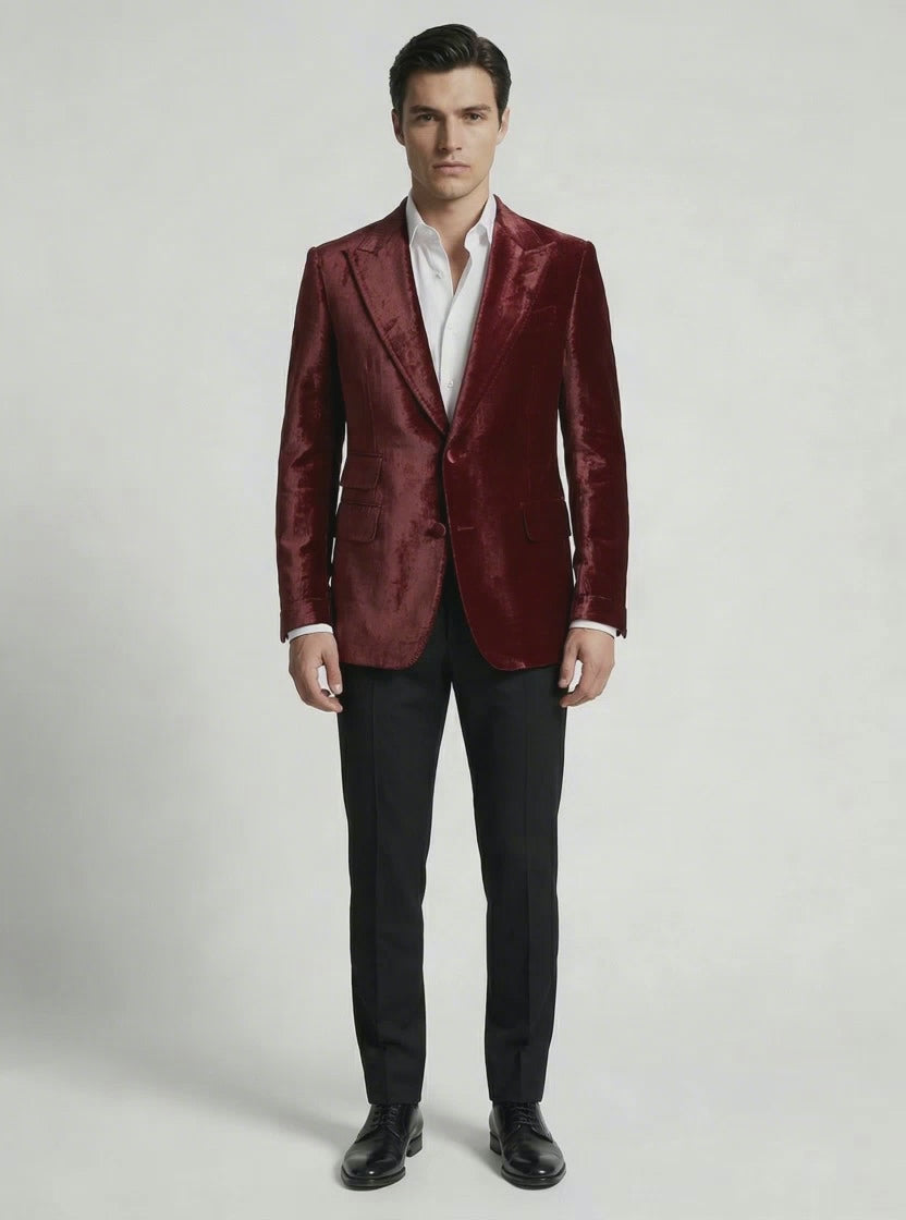 WP Deep Maroon Suede Velvet Jacket-thumbmail-4