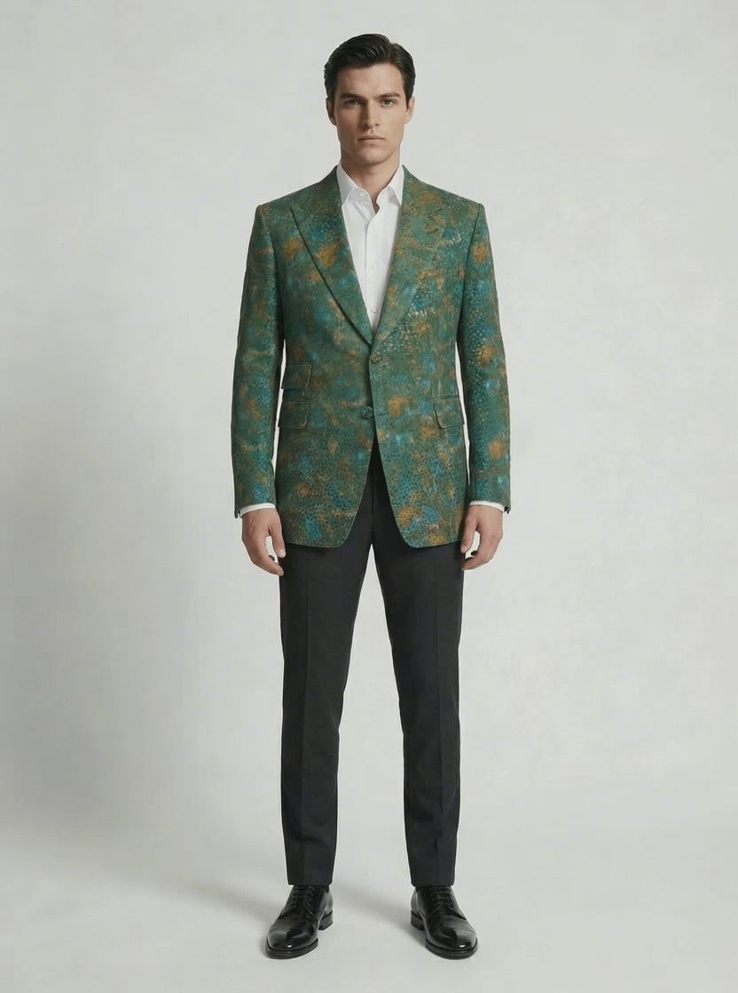 WP Green Aura Embossed Silk Print Jacket Ensemble-thumbmail-4