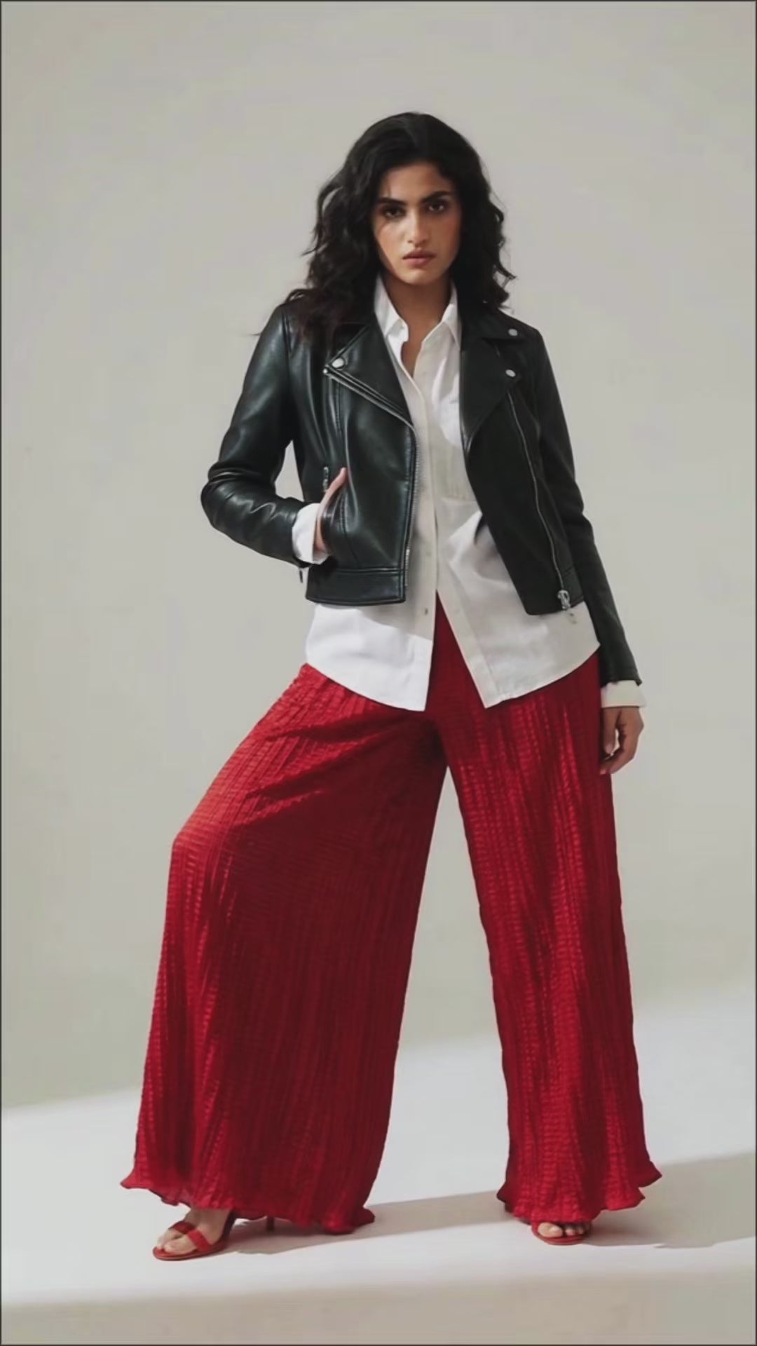 WP Zinnia Silk Crush Flow Pants Blood Red-thumbmail-6